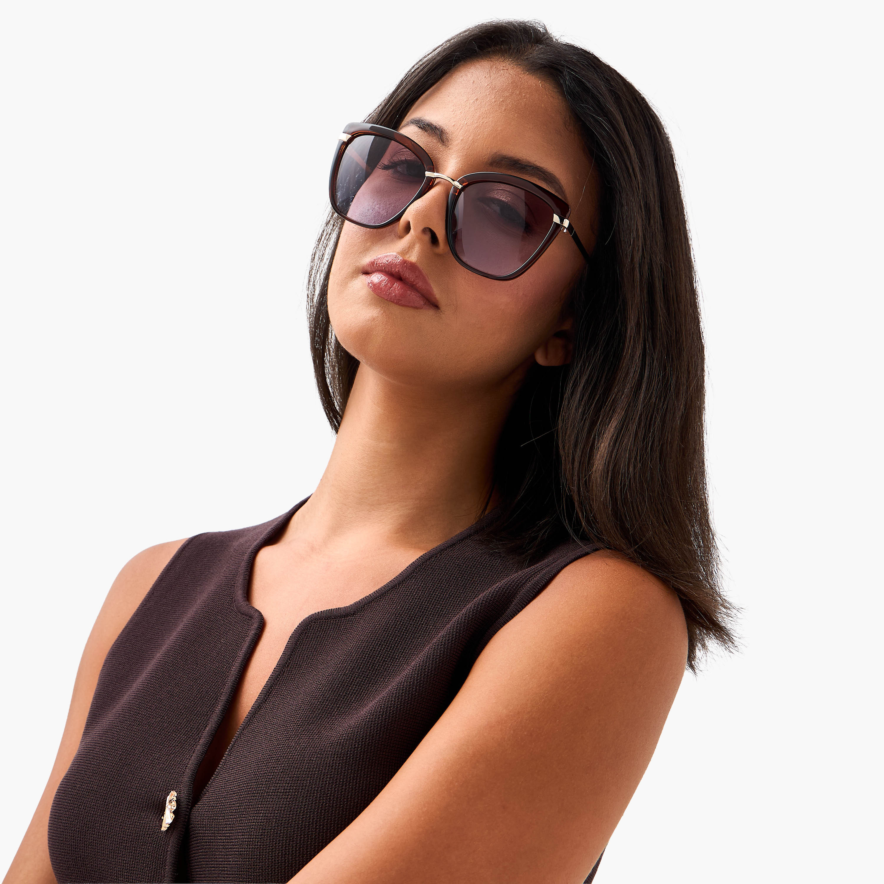 Sunglasses Cat Eye UV Protection Grey Lens-women-sunglasses-image-2
