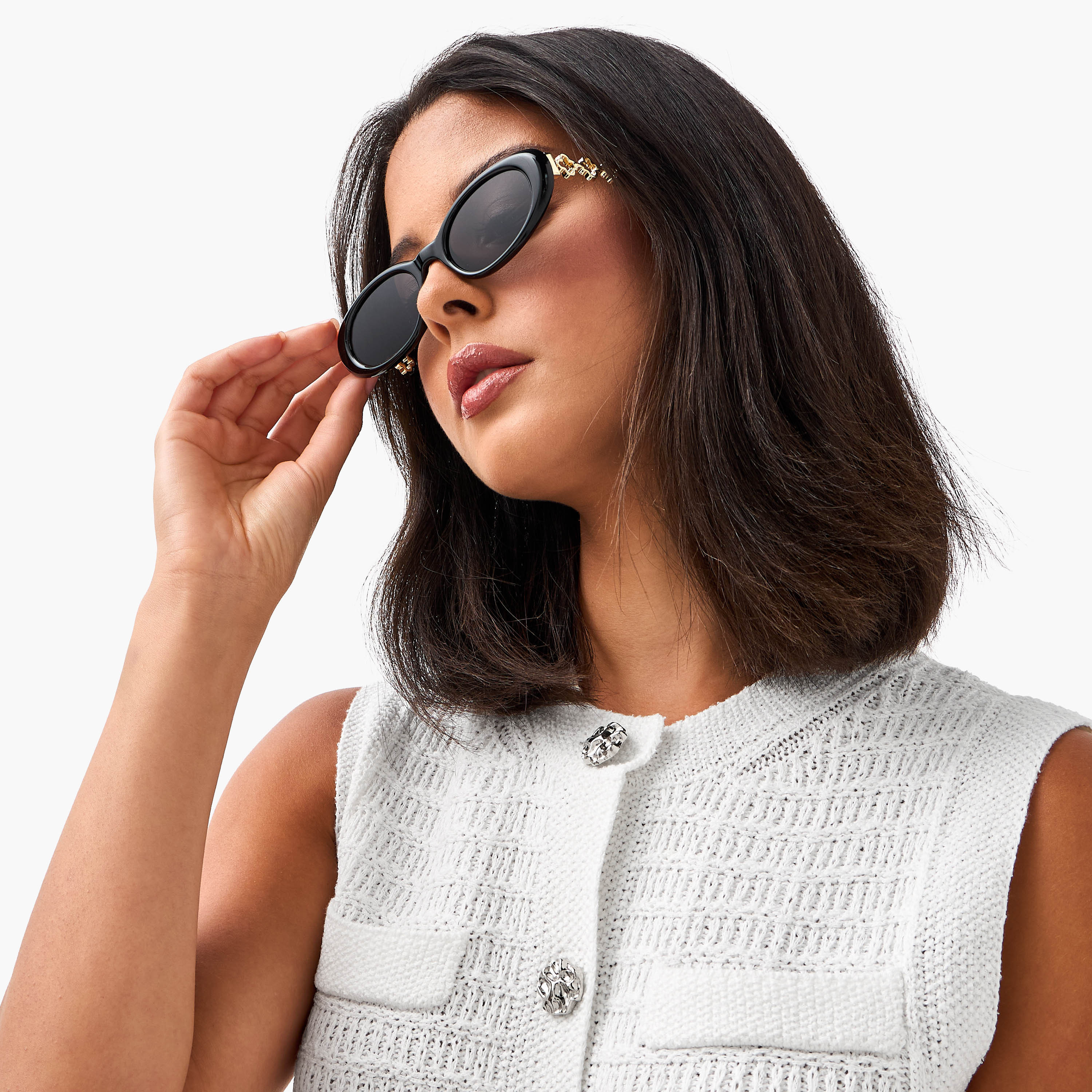 نظارة شمسية بيضاوية بعدسات سوداء وحماية من الأشعة فوق البنفسجية-women-sunglasses-image-2