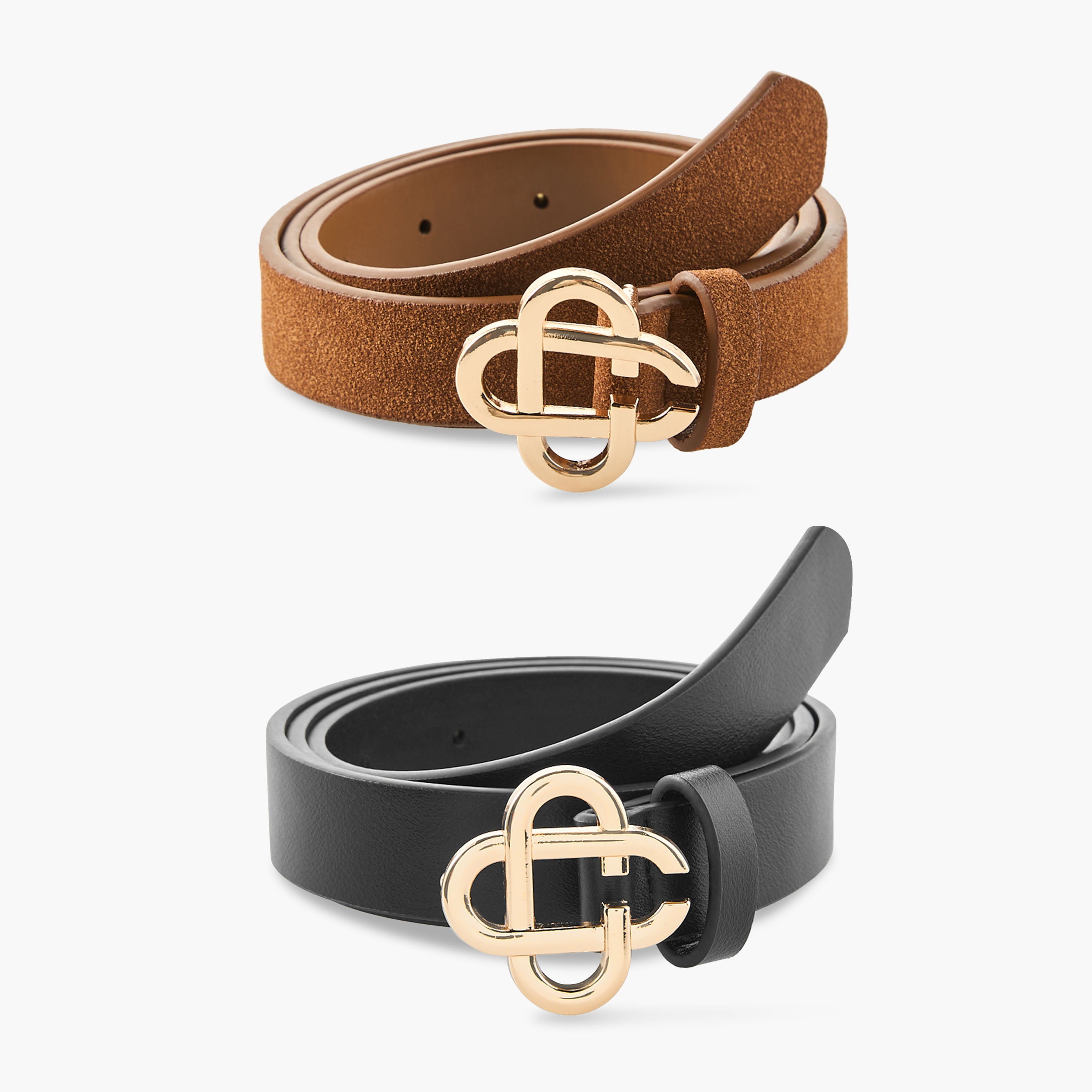 Set of 2 - Belt with Clover Buckle-women-clothingaccessories-belts-image-1