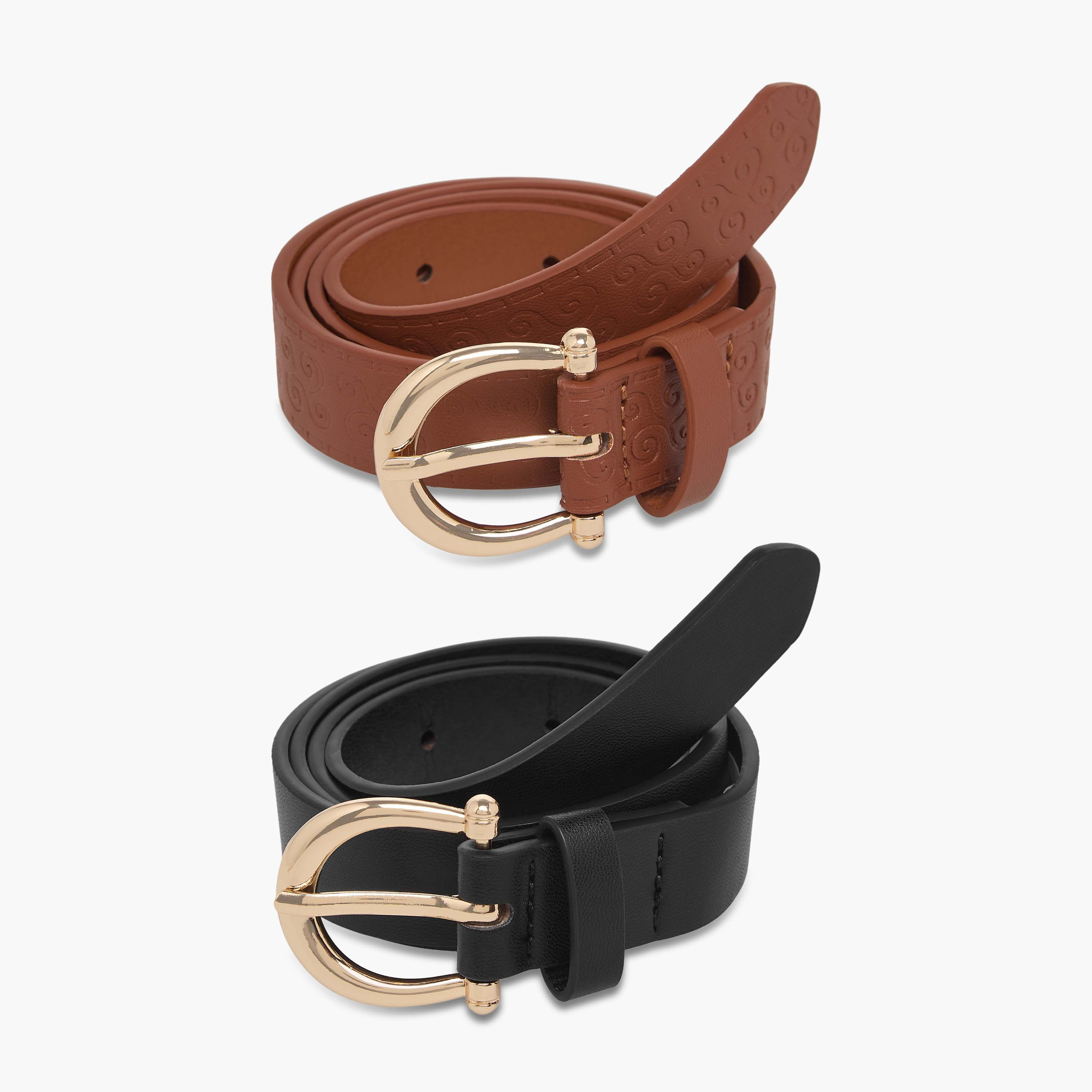 Set of 2 - Belt with Pin Buckle Closure-women-clothingaccessories-belts-image-1