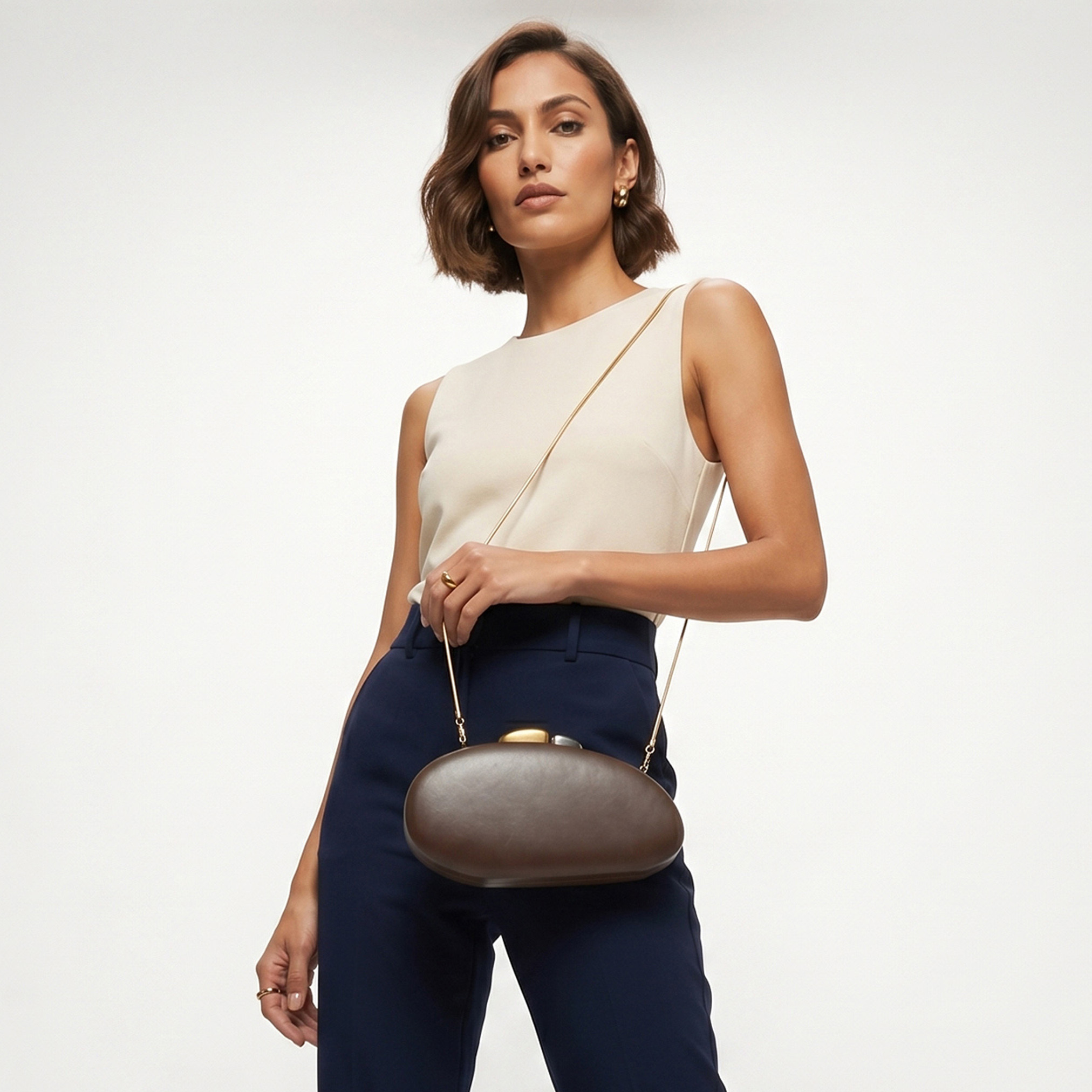 Oval Clutch with Chain Strap-women-bagsandwallets-handbags-image-2