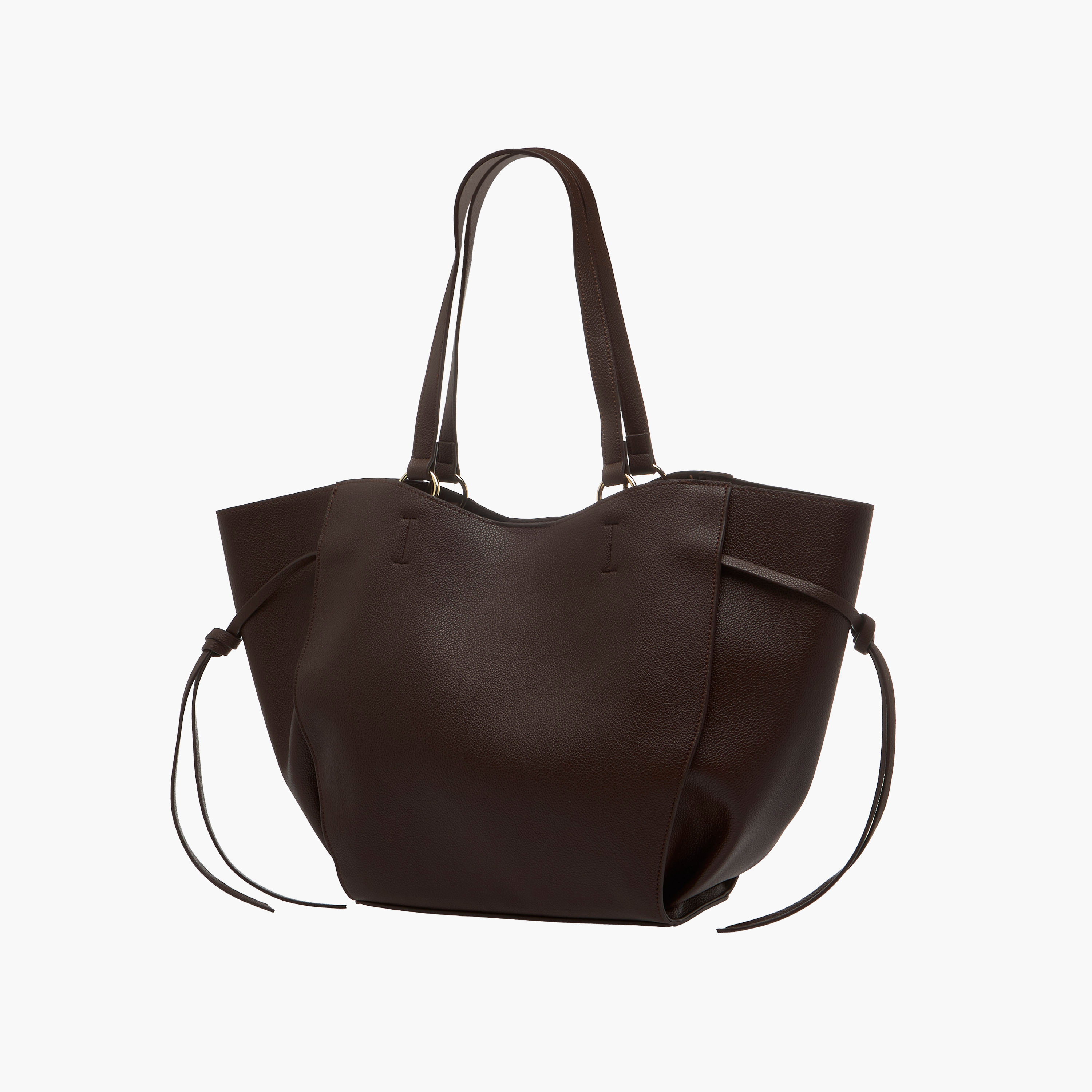 Textured Tote Bag with Knotted Detail-women-bagsandwallets-handbags-image-2