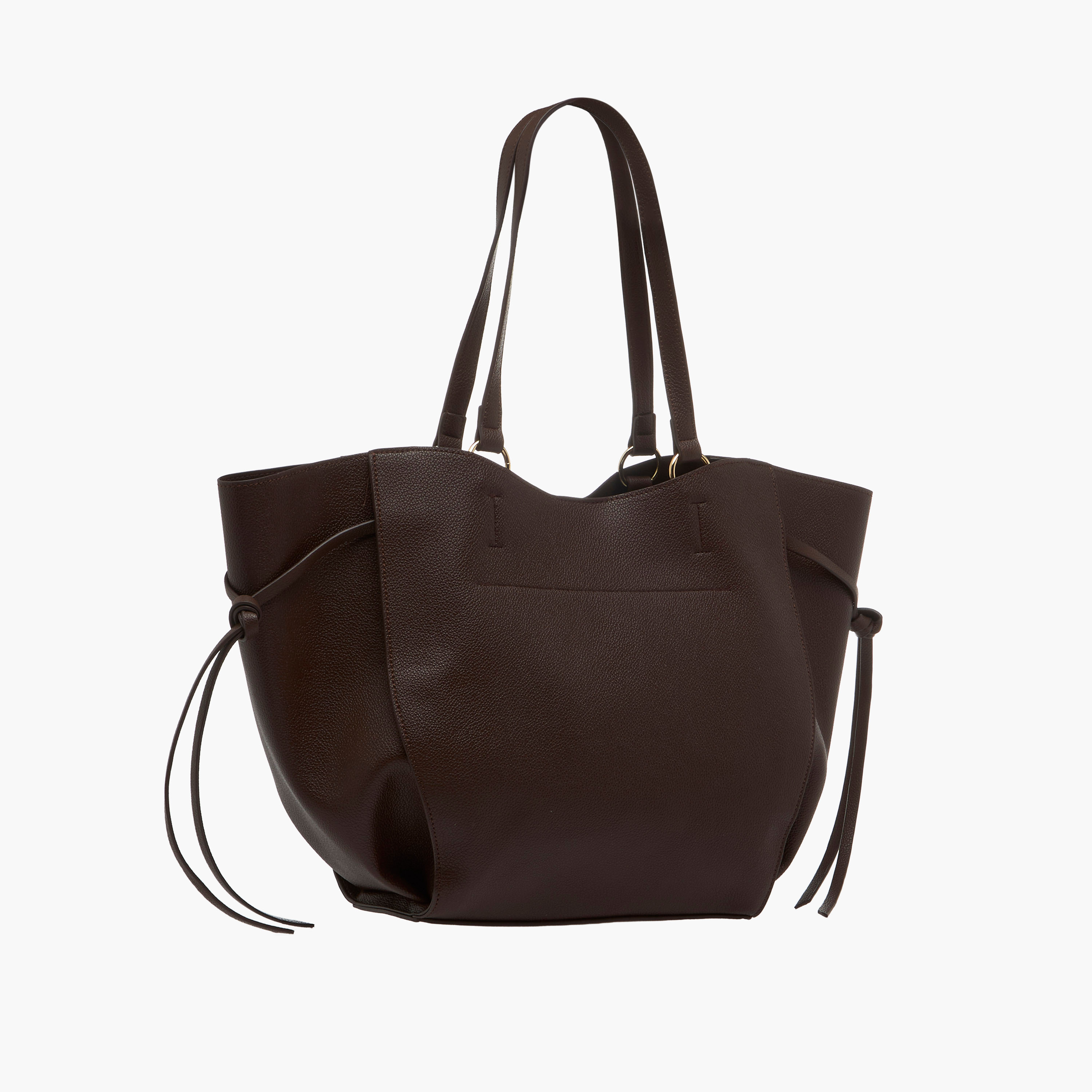 Textured Tote Bag with Knotted Detail-women-bagsandwallets-handbags-image-3