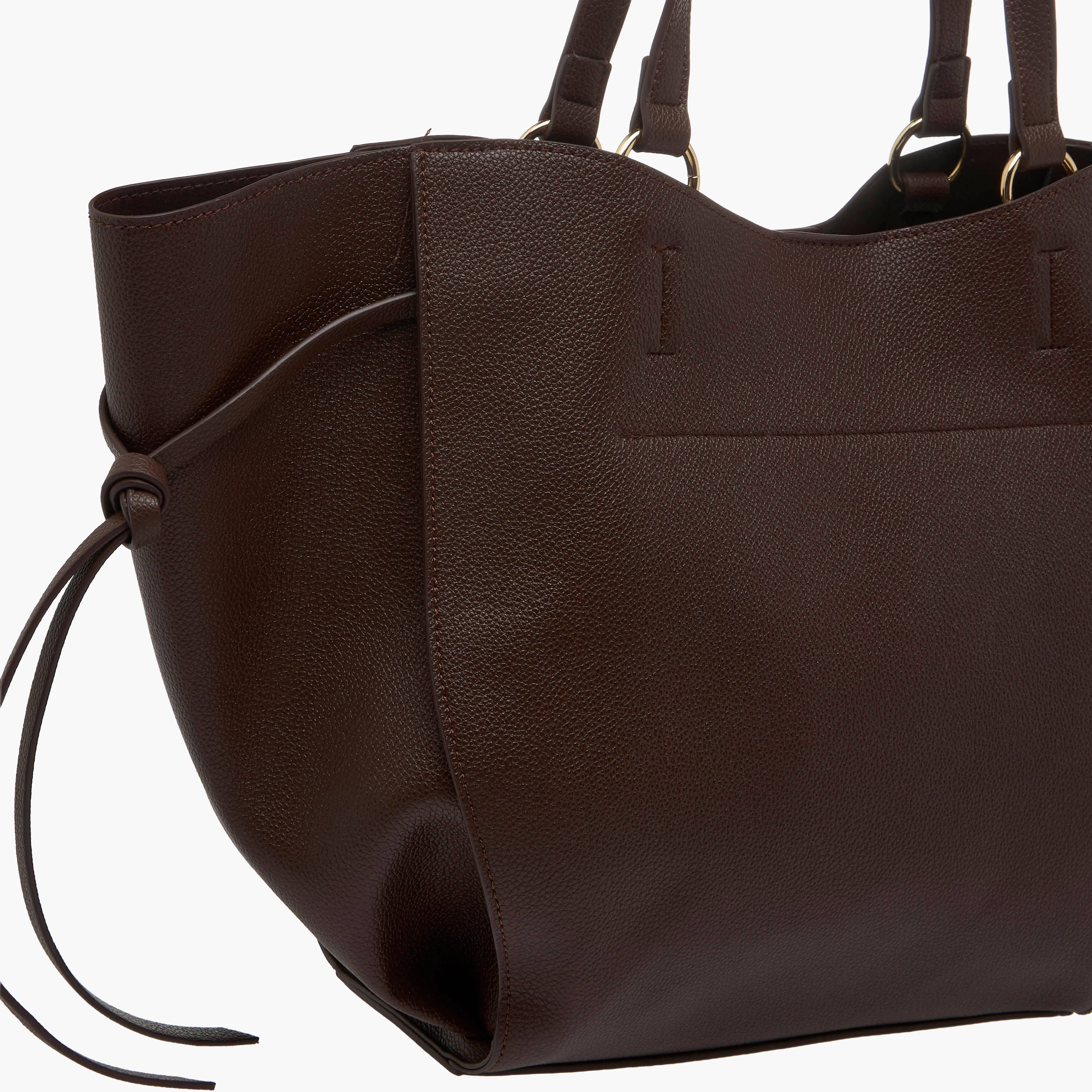 Textured Tote Bag with Knotted Detail-women-bagsandwallets-handbags-image-5