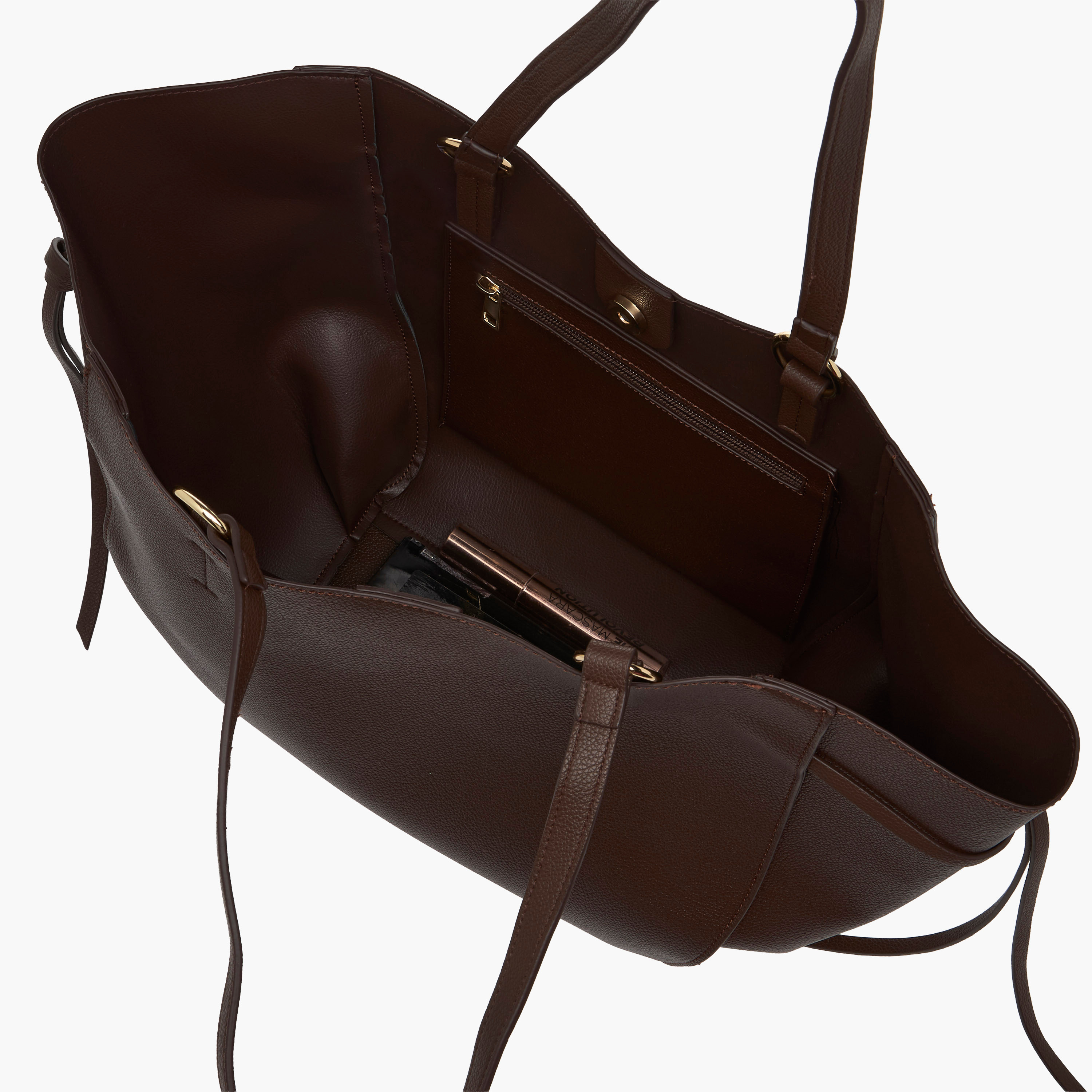Textured Tote Bag with Knotted Detail-women-bagsandwallets-handbags-image-7
