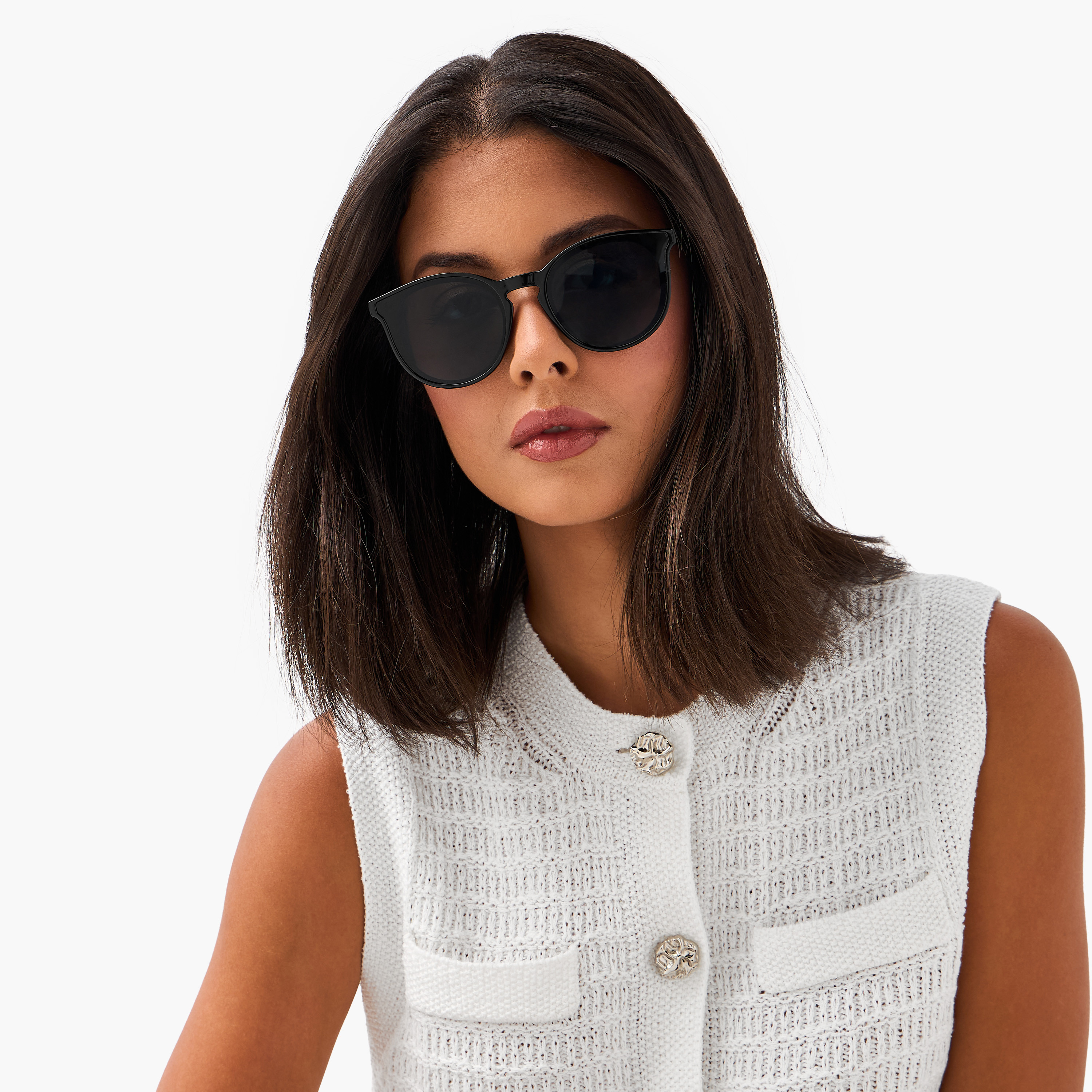 نظارات شمسية دائرية بعدسات سوداء وحماية من الأشعة فوق البنفسجية-women-sunglasses-image-2