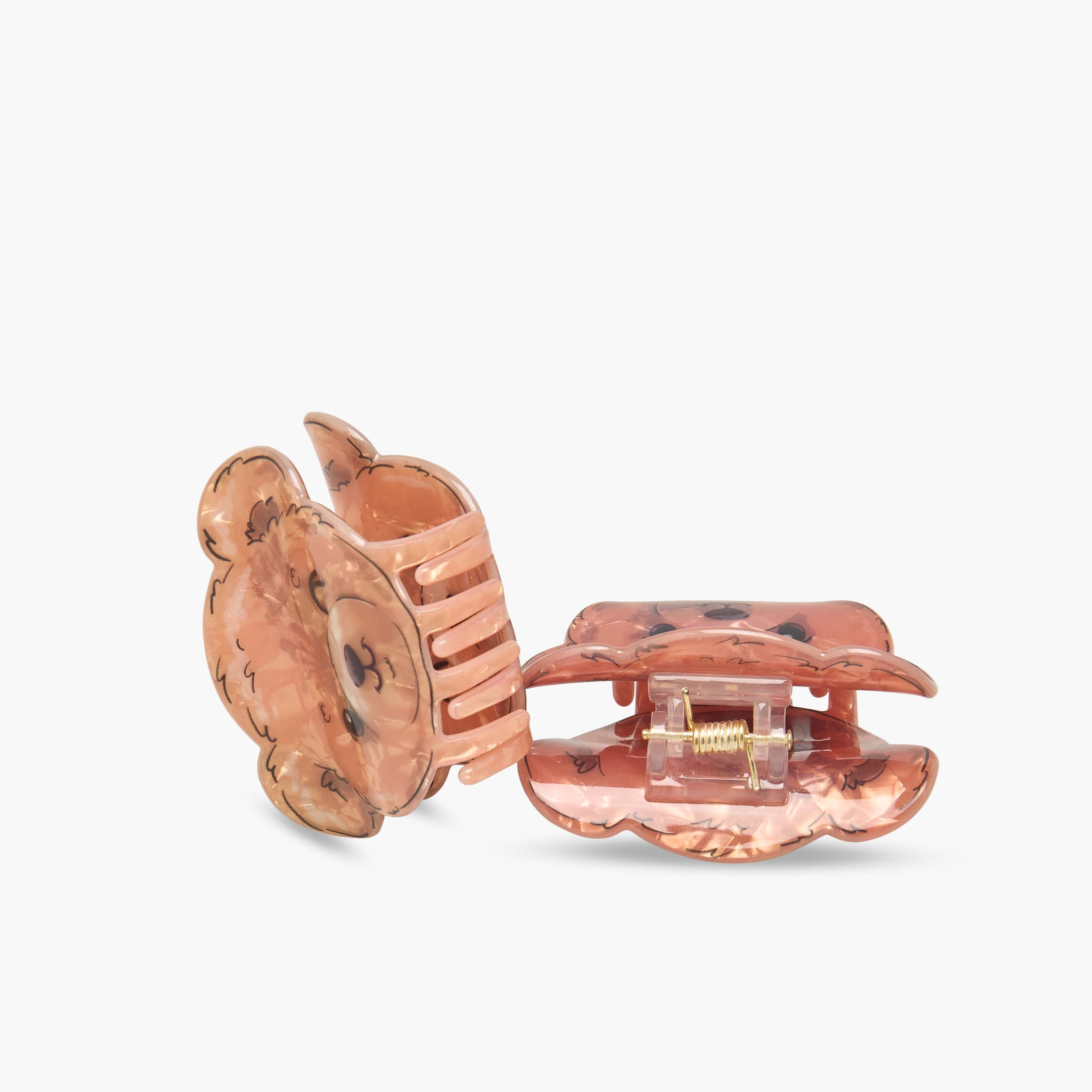 مشابك شعر بشكل دب بلمسة لامعة من جلو - طقم من قطعتين-women-hairaccessories-clamps-image-5