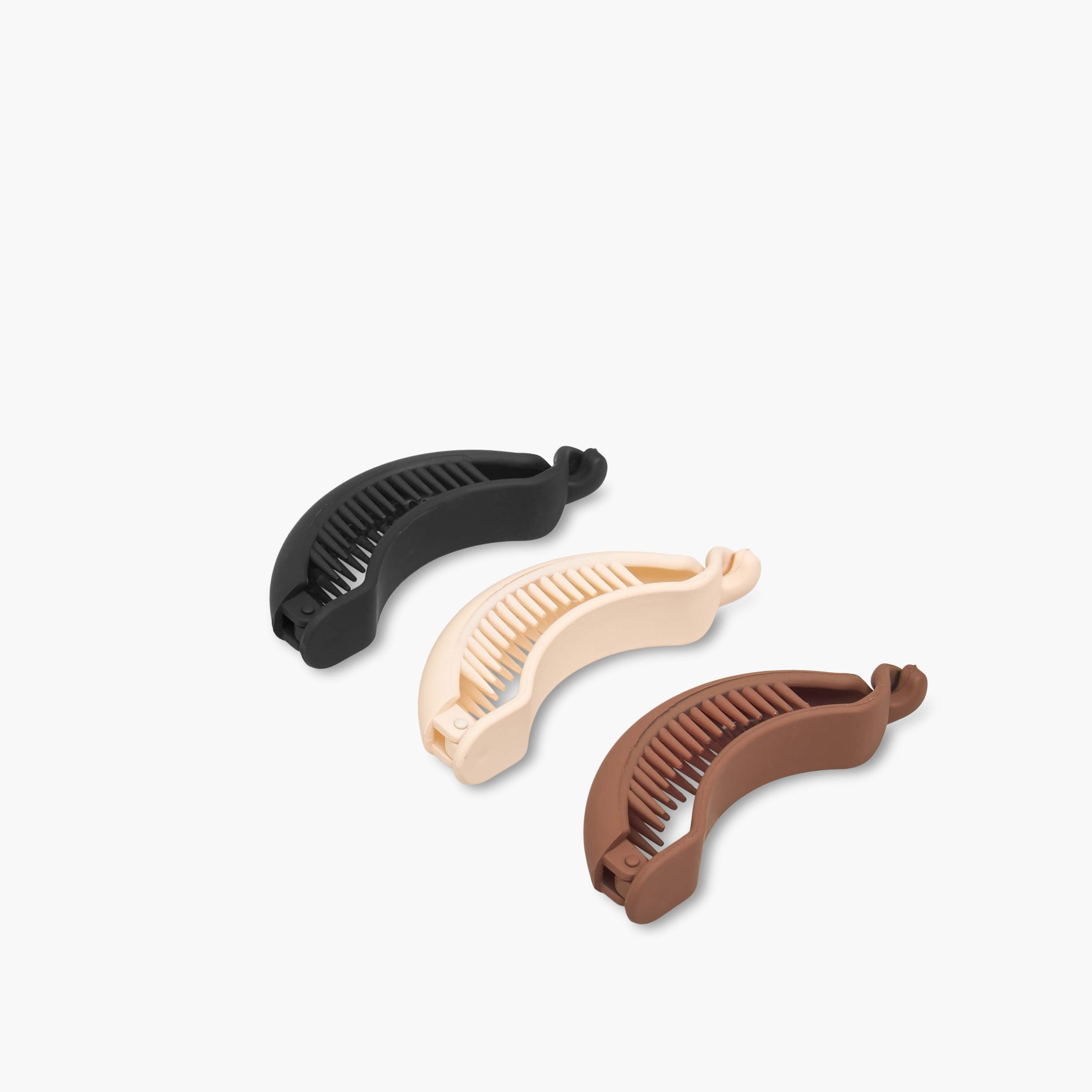 Gloo Pack of 3 Curved Banana Hair Clip with Interlocking Tooth-women-hairaccessories-clamps-image-5