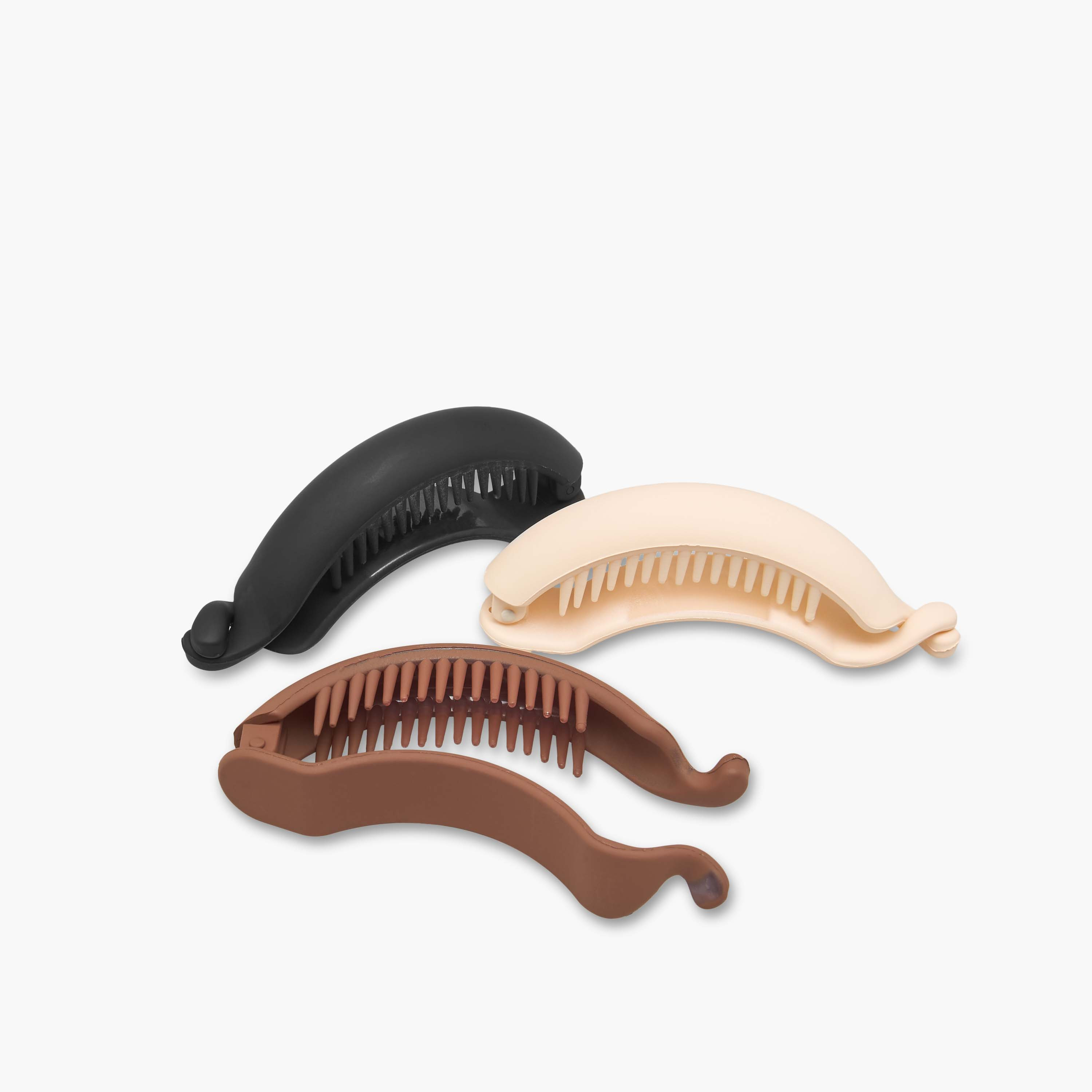 Gloo Pack of 3 Curved Banana Hair Clip with Interlocking Tooth-women-hairaccessories-clamps-image-6