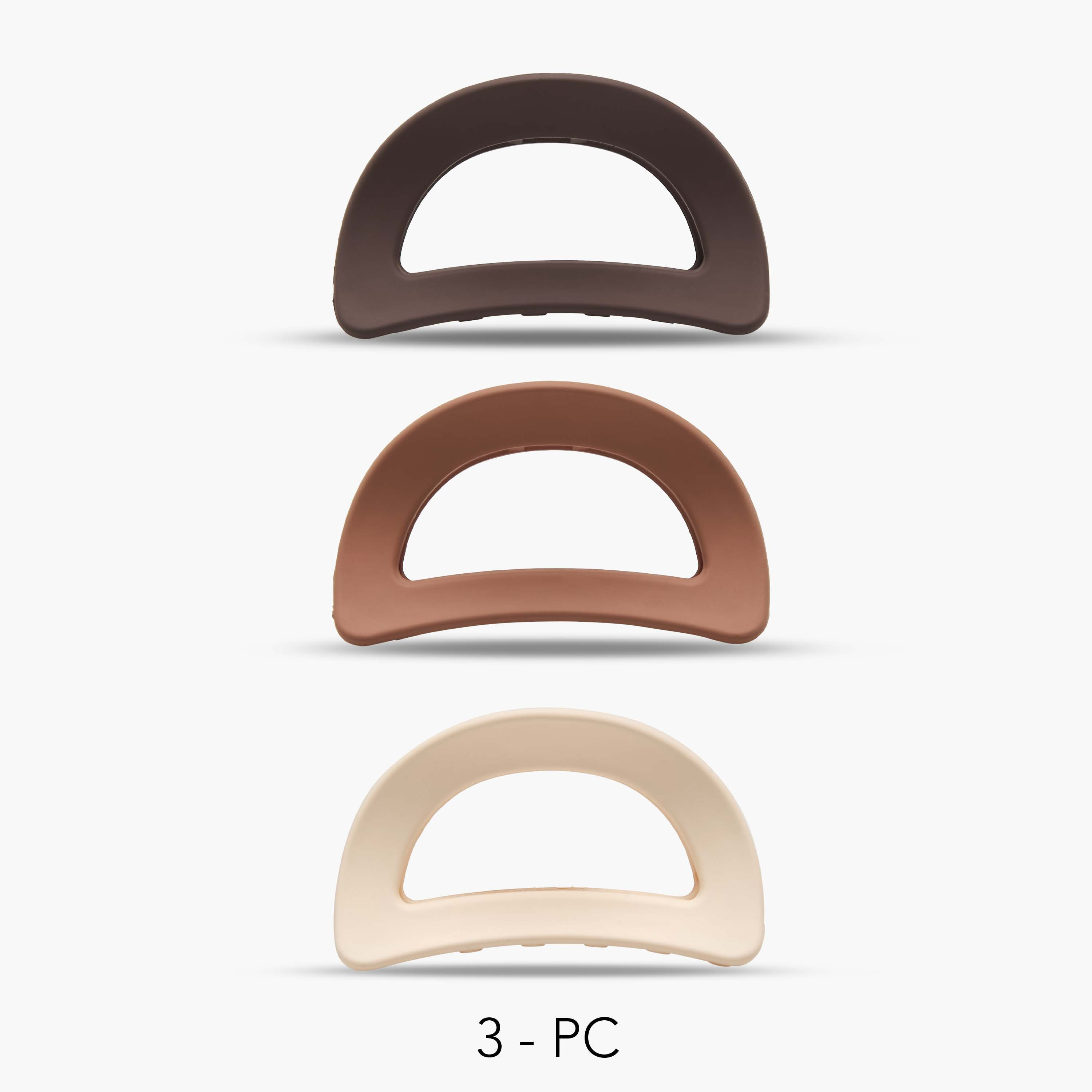 Gloo Pack of 3 Curved Hair Clamps with Cutout Design-women-hairaccessories-clamps-image-1