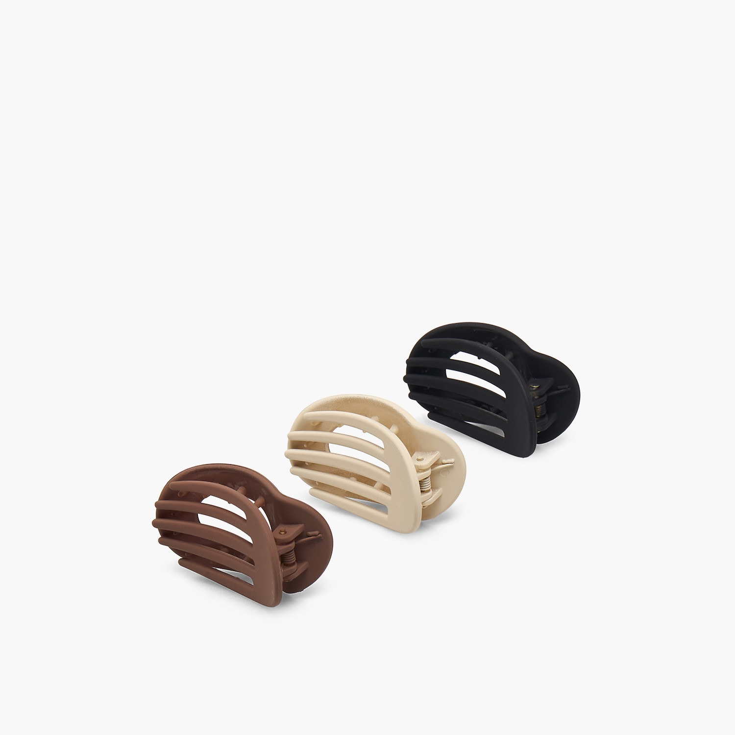 طقم مشابك شعر منحنية بتفاصيل مفرغة 3 قطع من جلو-women-hairaccessories-clamps-image-6