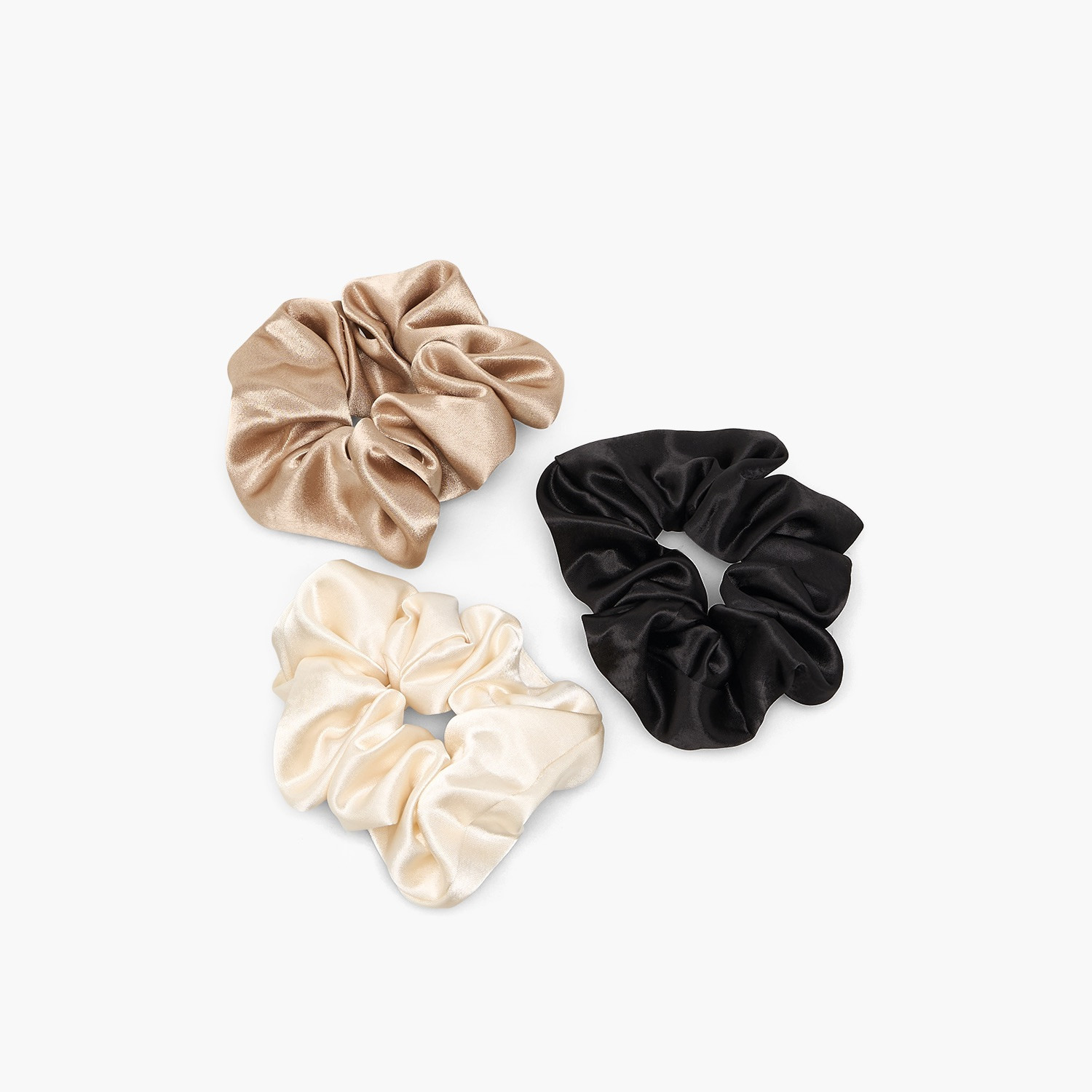 Gloo Pack of 3 Satin Hair Scrunchie-women-hairaccessories-scrunchies-image-3