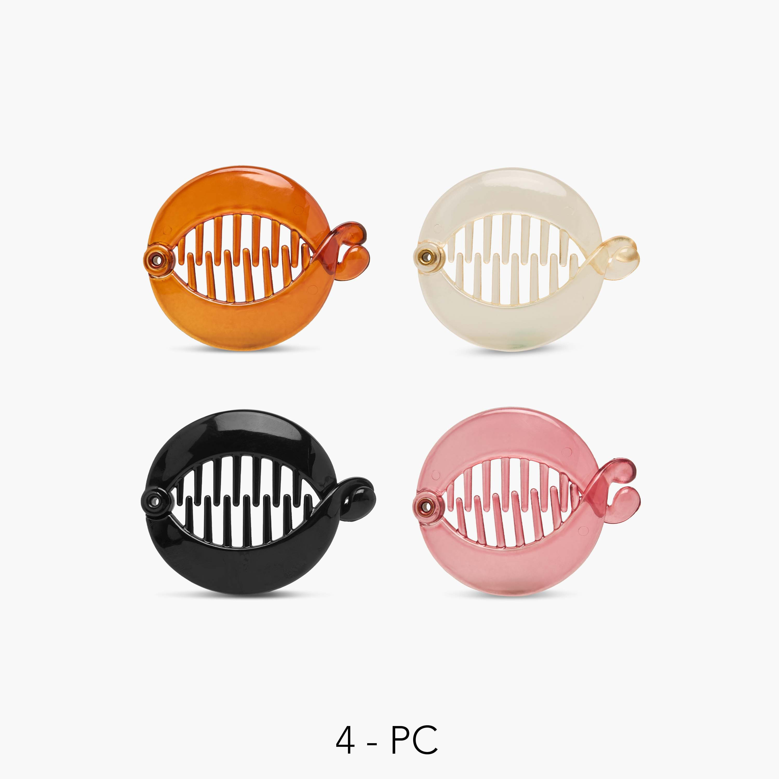 Gloo Pack of 4 Banana Hair Clip with Interlocking Design-women-hairaccessories-clamps-image-1