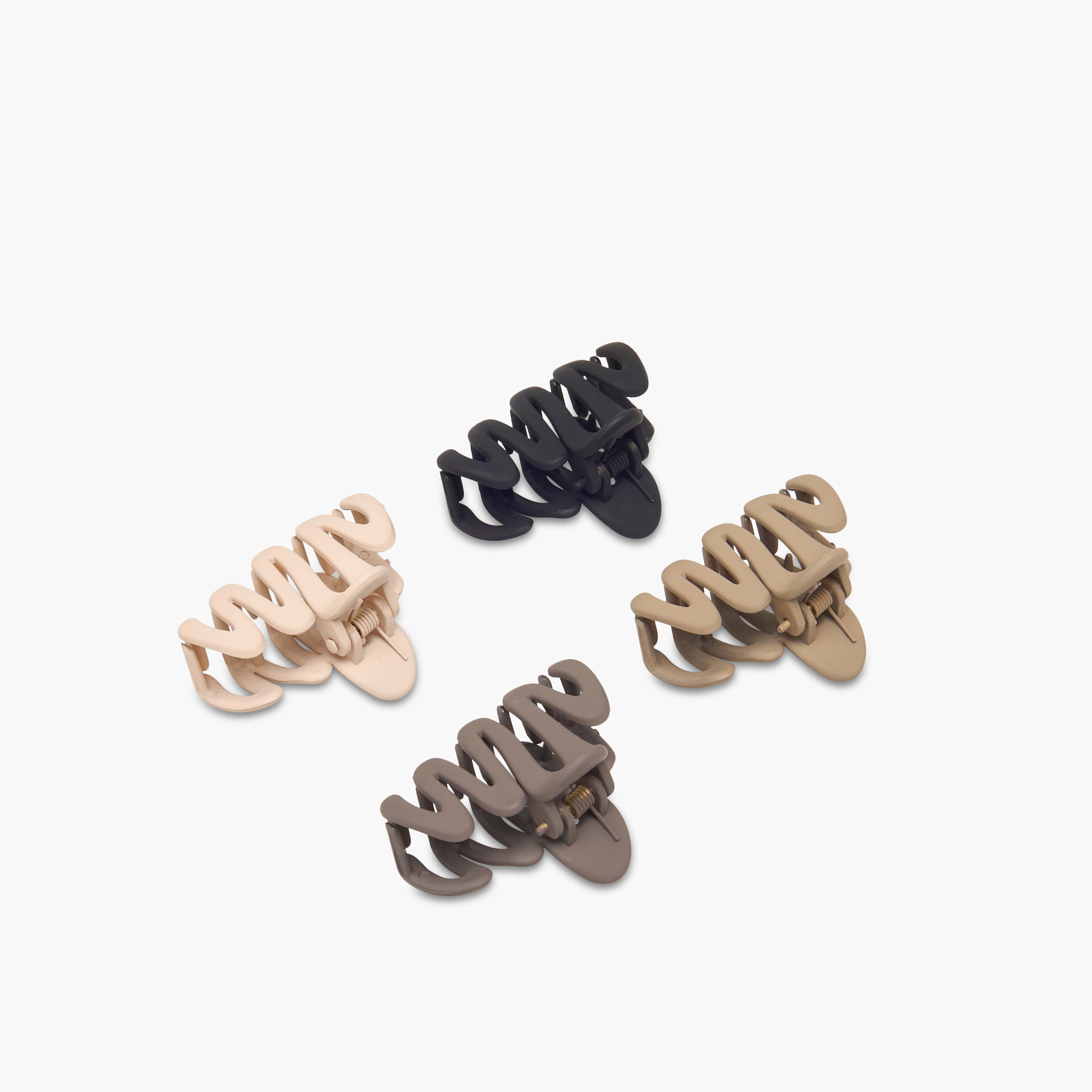 Gloo Pack of 4 Wavy Hair Clamps with Matte Finish-women-hairaccessories-clamps-image-6