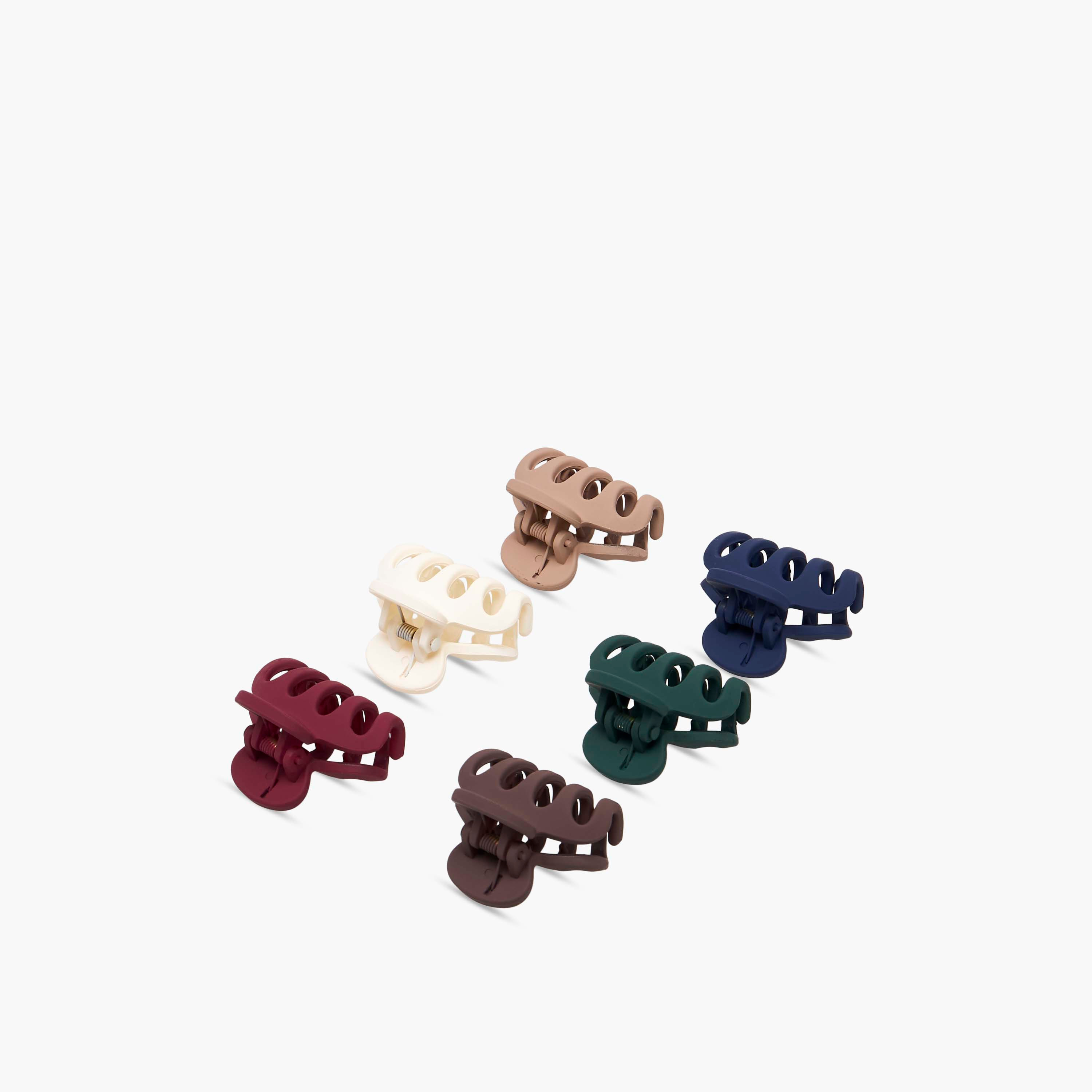 مشابك شعر منحنية مع تصميم مشقوق من جلو - طقم 6 قطع-women-hairaccessories-clamps-image-8