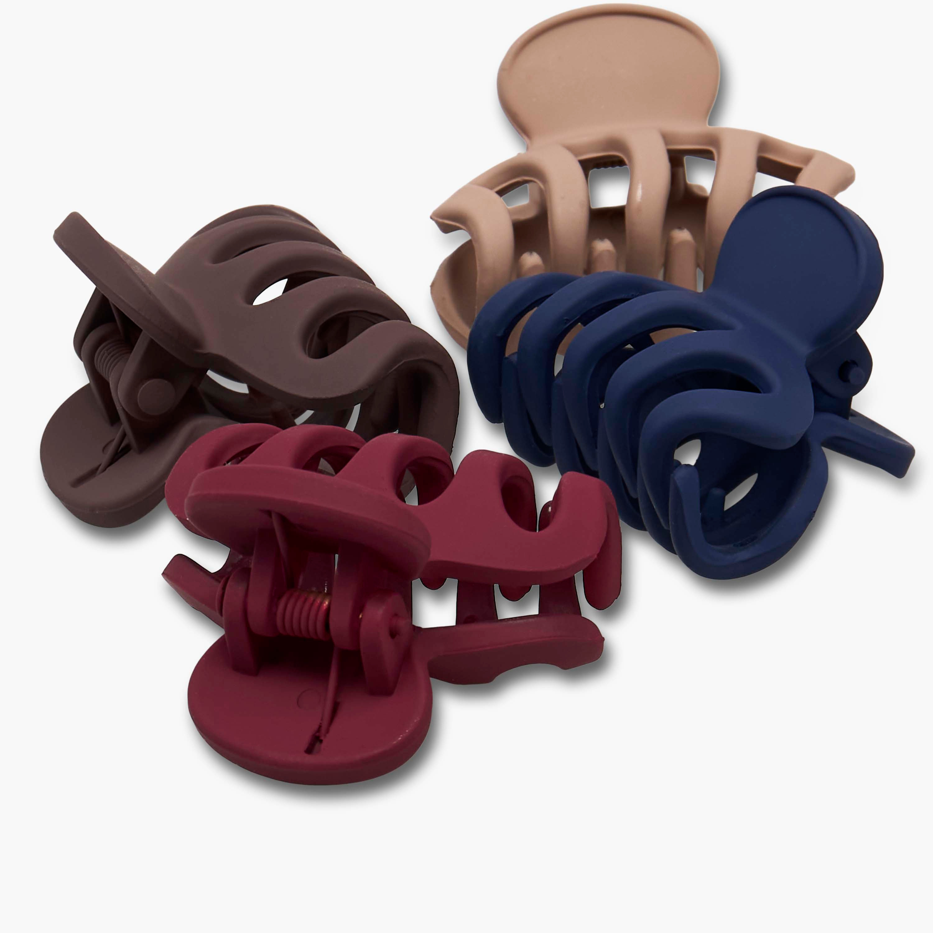 مشابك شعر منحنية مع تصميم مشقوق من جلو - طقم 6 قطع-women-hairaccessories-clamps-image-9