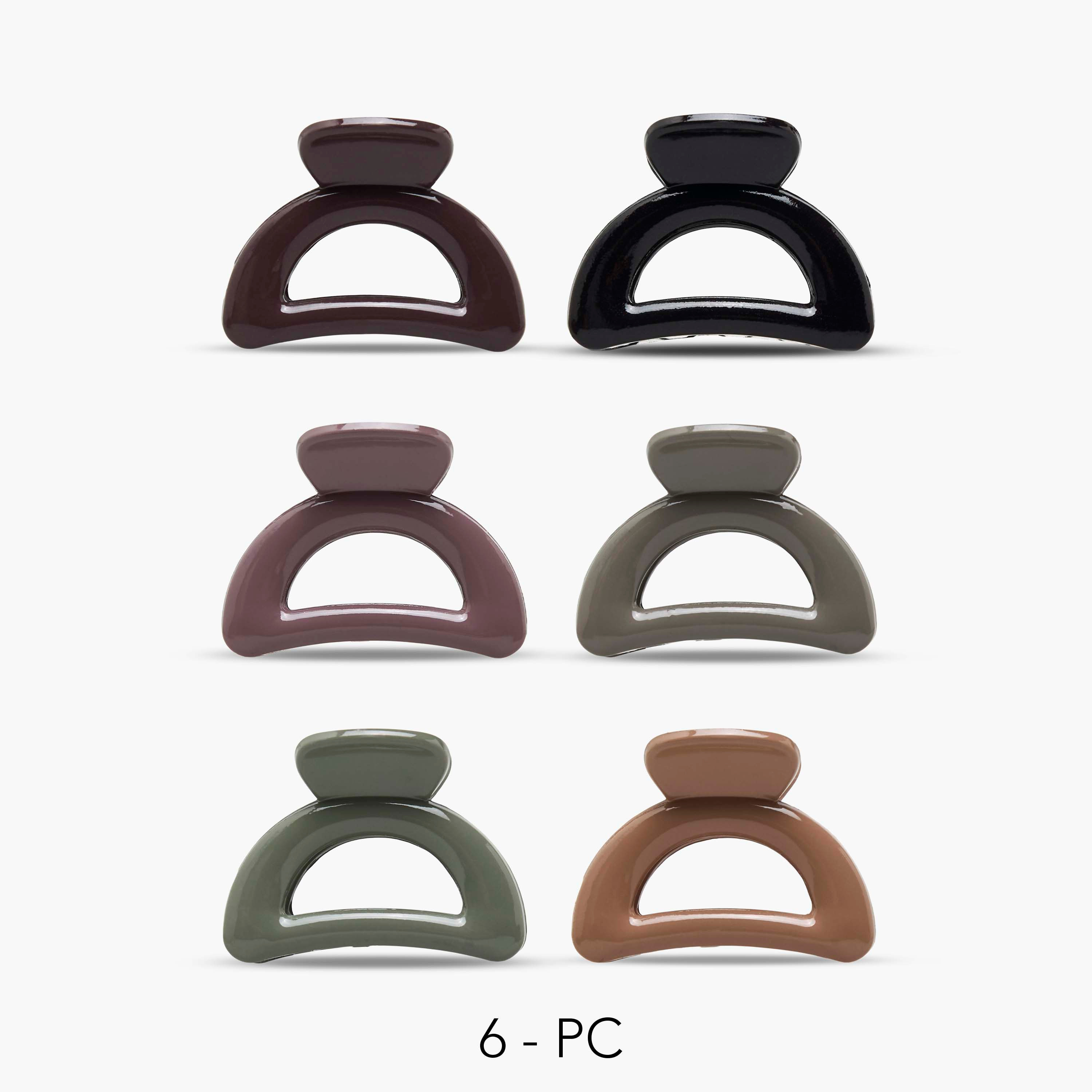 طقم مشابك شعر منحنية بتفاصيل مفرغة 6 قطع من جلو-women-hairaccessories-clamps-image-1