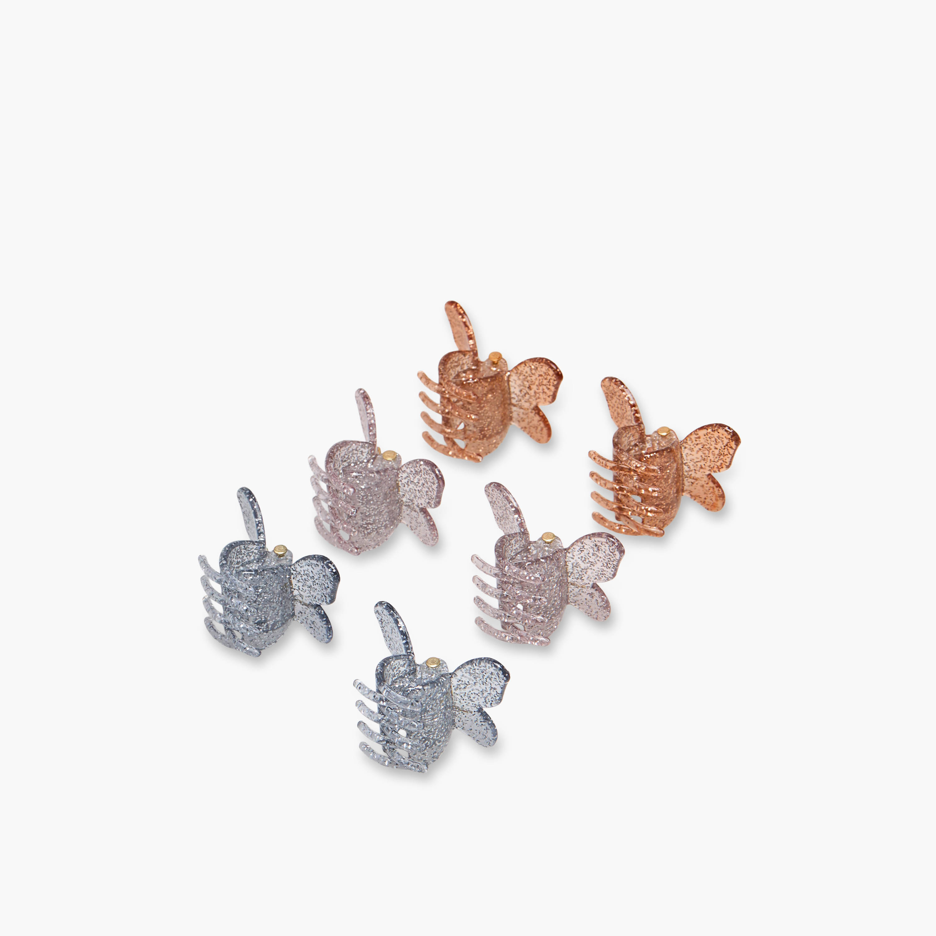 Gloo Pack of 6 Butterfly Hair Clamp with Glitter Finish-women-hairaccessories-clamps-image-5