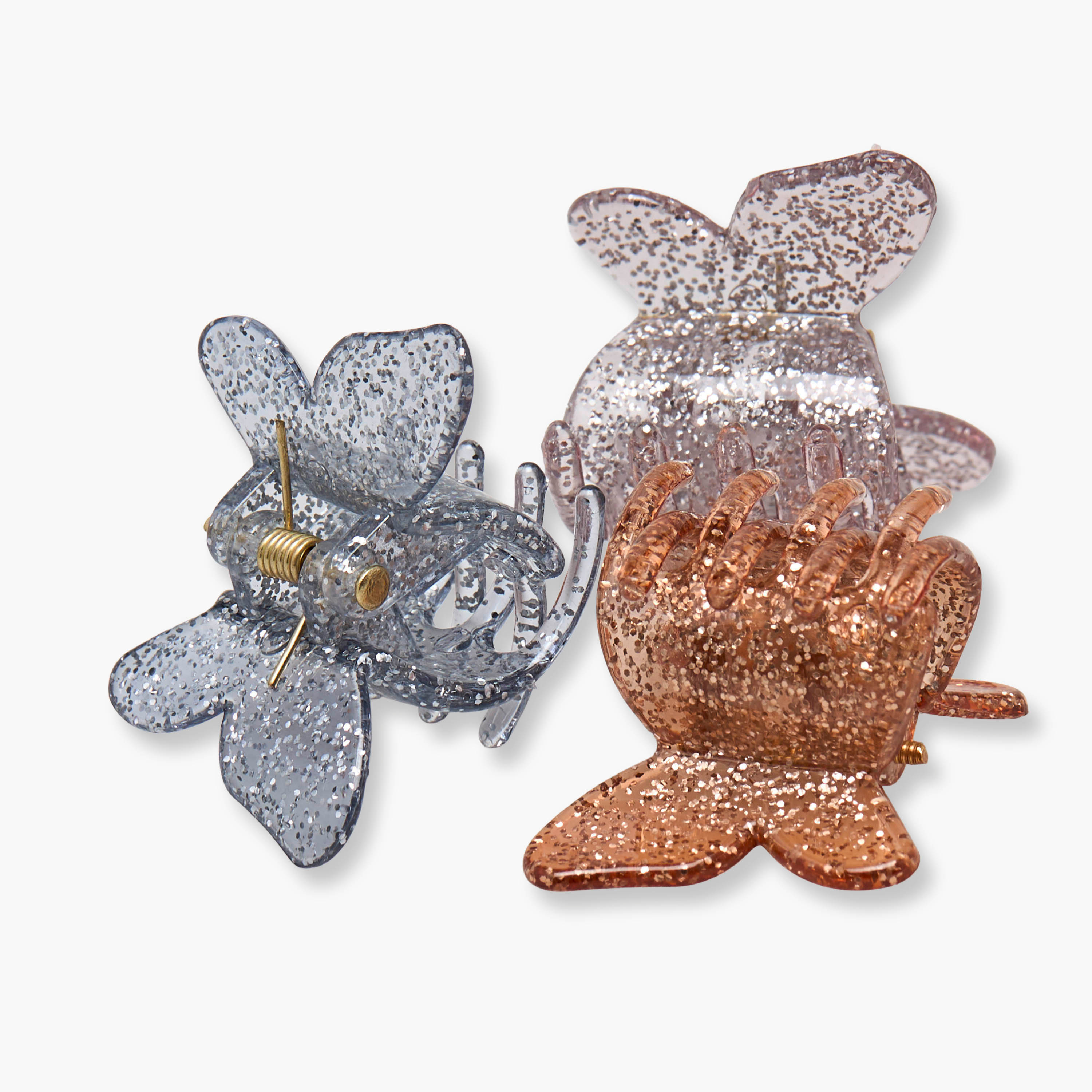 Gloo Pack of 6 Butterfly Hair Clamp with Glitter Finish-women-hairaccessories-clamps-image-6