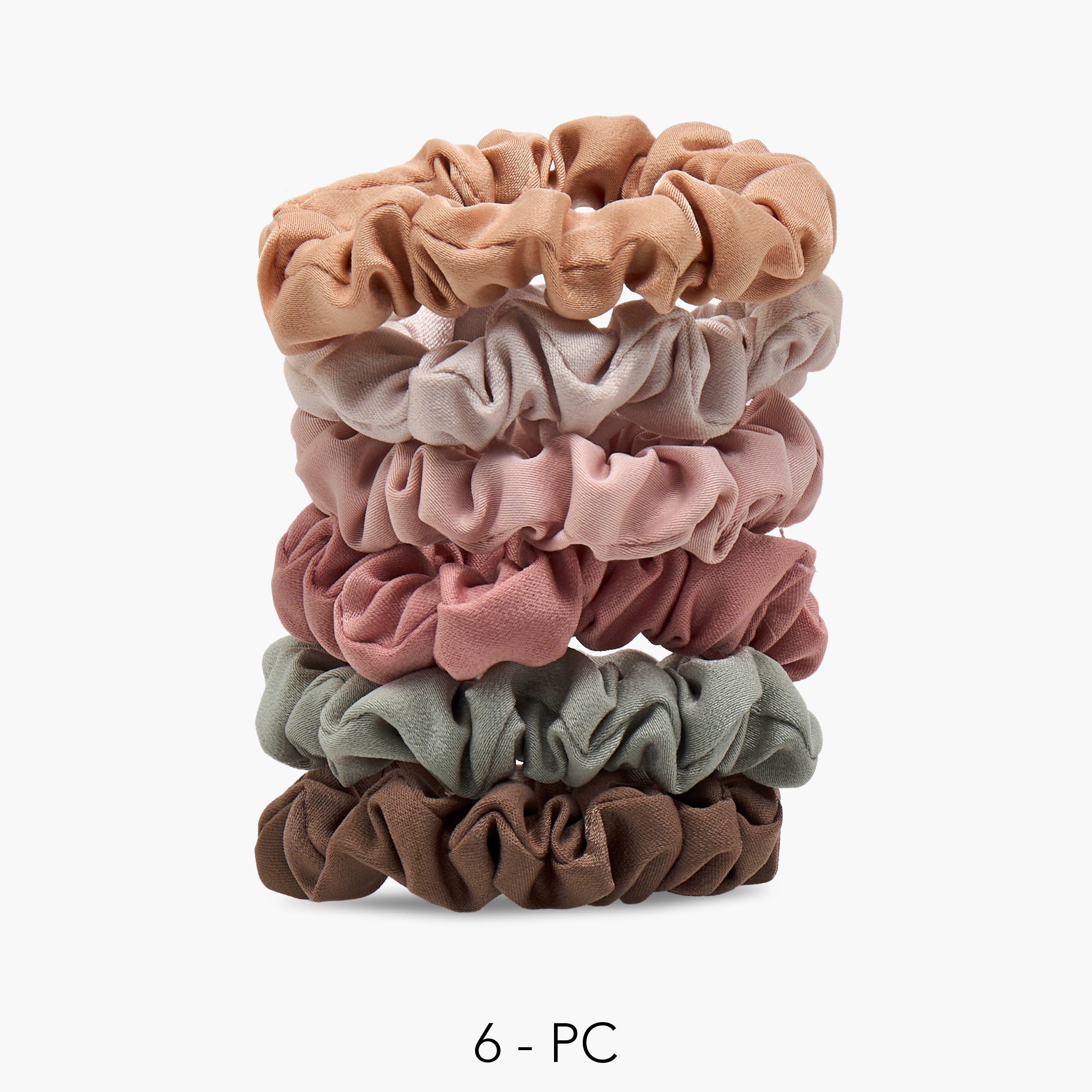 Gloo Pack of 6 Satin Hair Scrunchie-women-hairaccessories-scrunchies-image-1