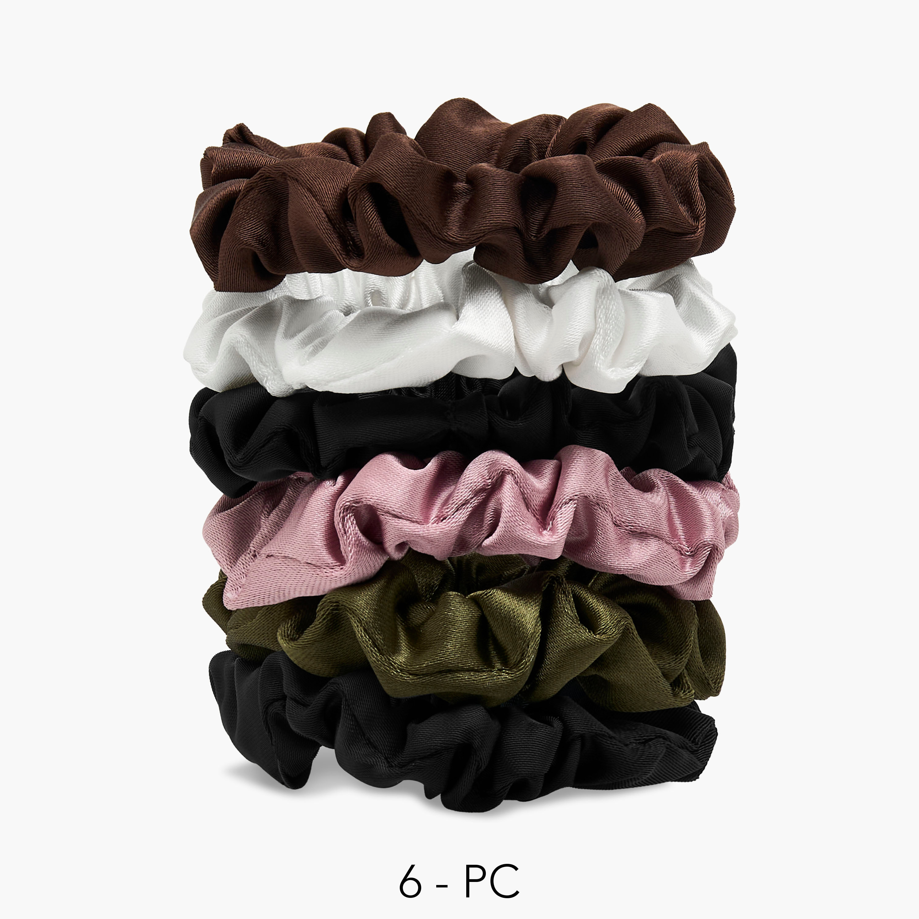 Gloo Pack of 6 Satin Hair Scrunchie-women-hairaccessories-scrunchies-image-1