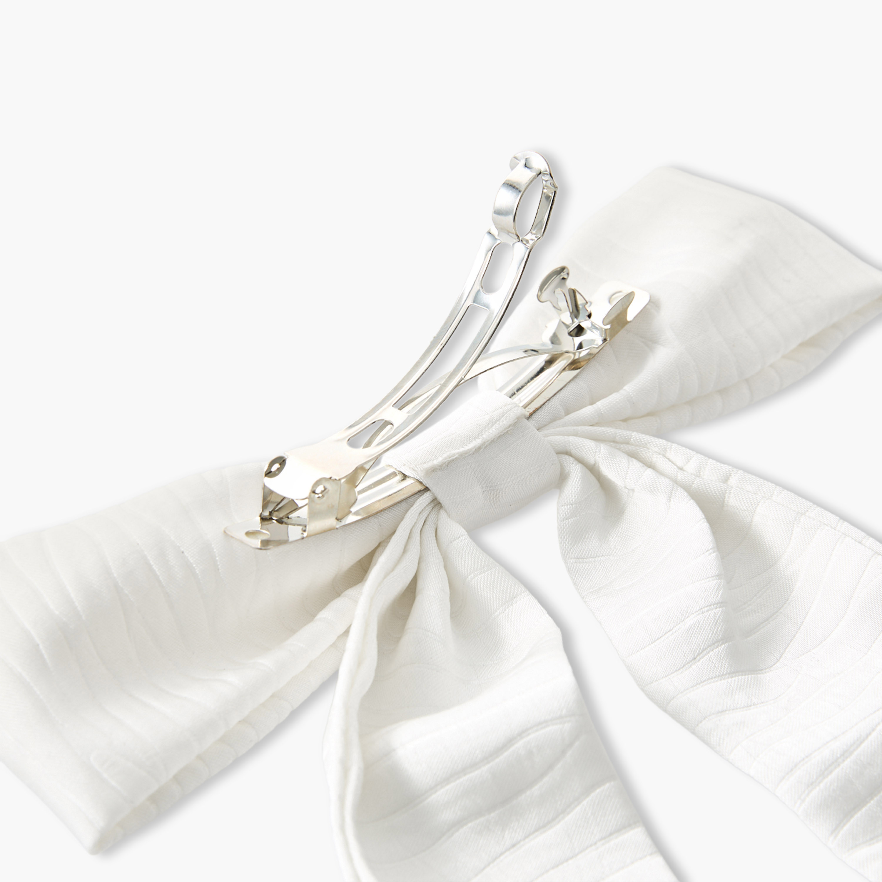 طقم مشابك شعر فيونكة بتصميم بارز الملمس - قطعتين-women-hairaccessories-clips-image-6