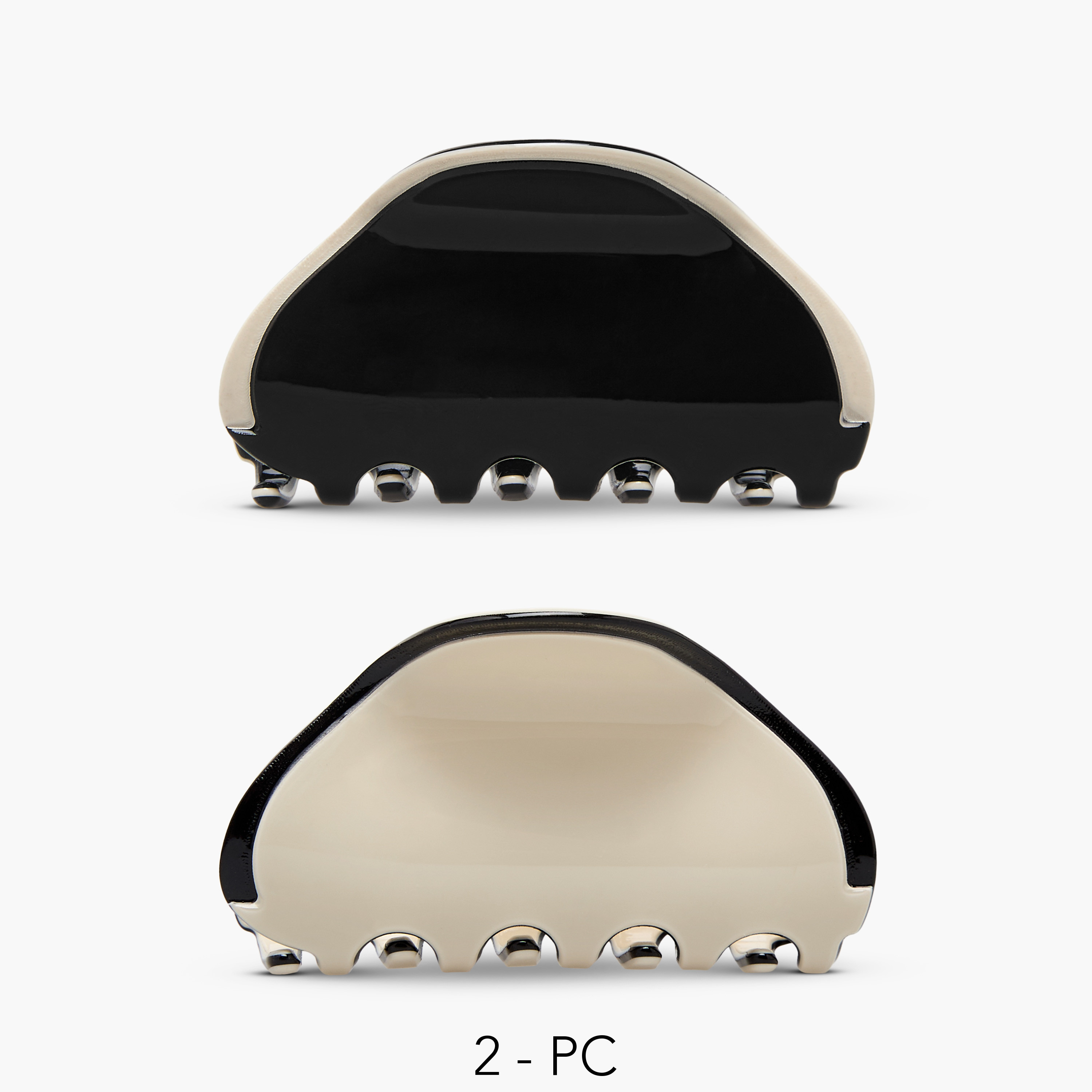 Pack of 2 Curved Hair Clamp with Glossy Finish-women-hairaccessories-clamps-image-1