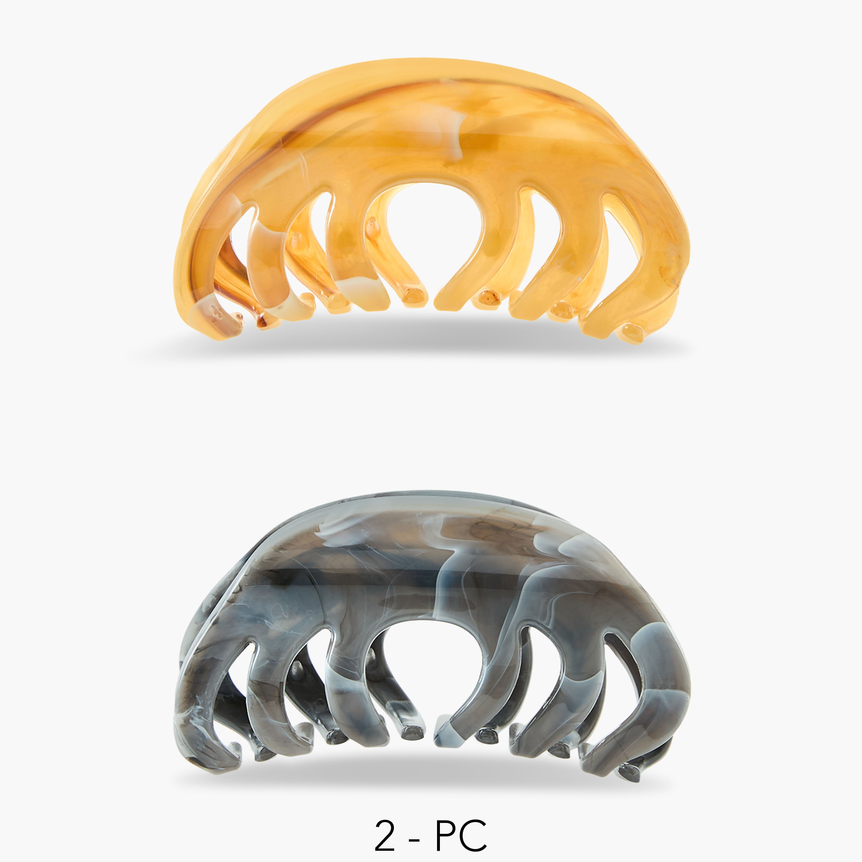 Pack of 2 Claw Hair Clamp with Marble Pattern-women-hairaccessories-clamps-image-1