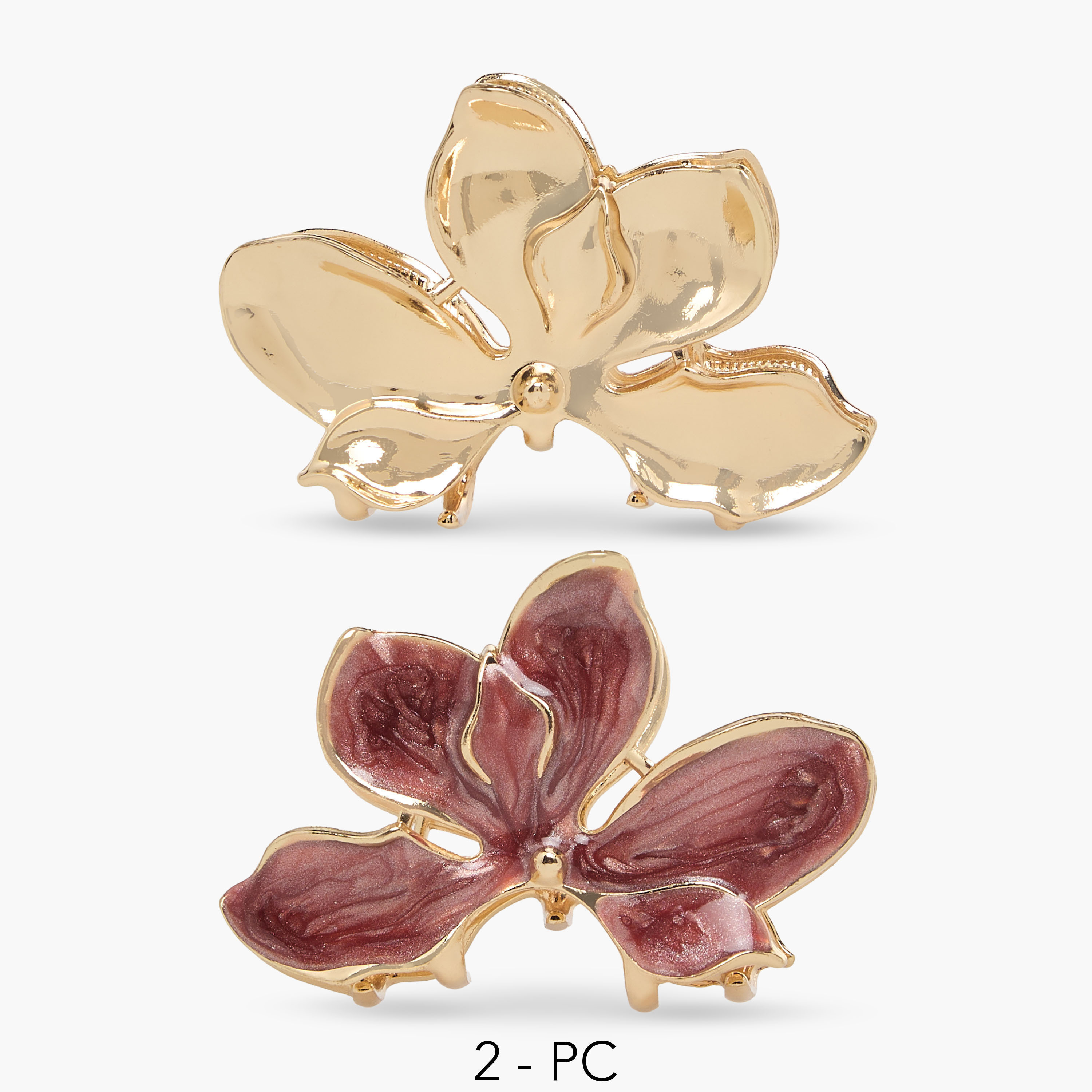 Pack of 2 Orchid Shaped Hair Clamps-women-hairaccessories-clamps-image-1