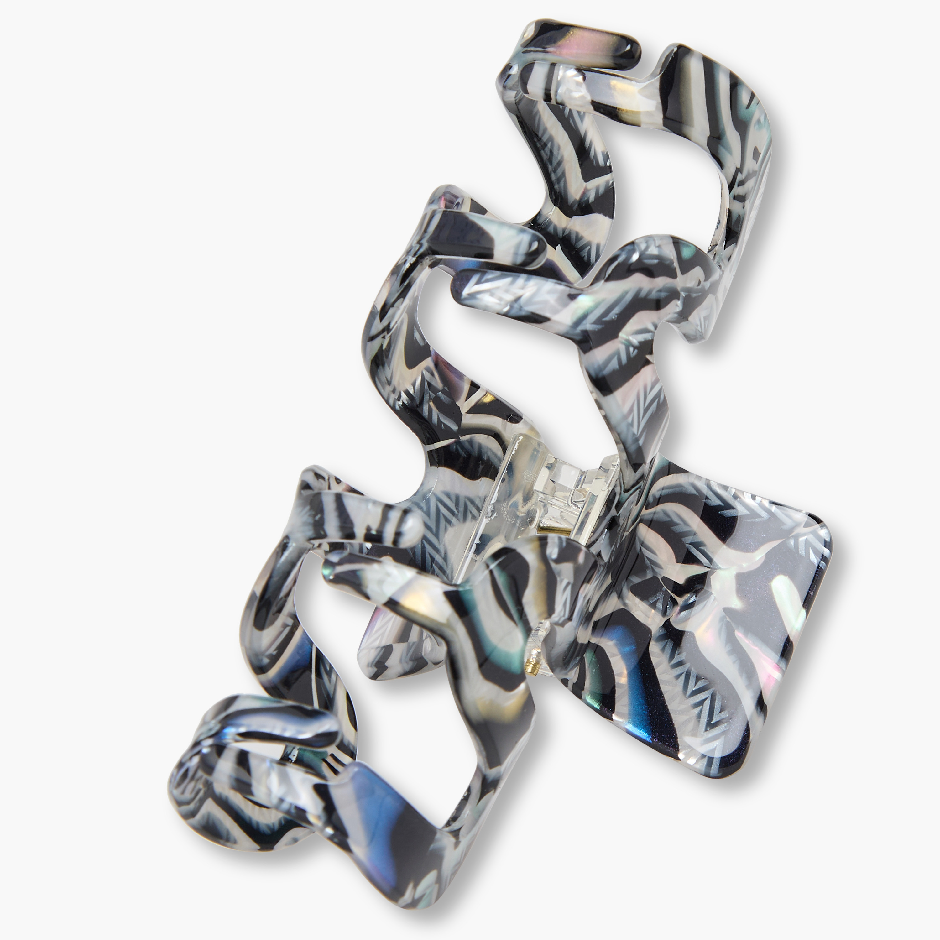 Pack of 2 Wavy Hair Clamp with Patterned Finish-women-hairaccessories-clamps-image-6