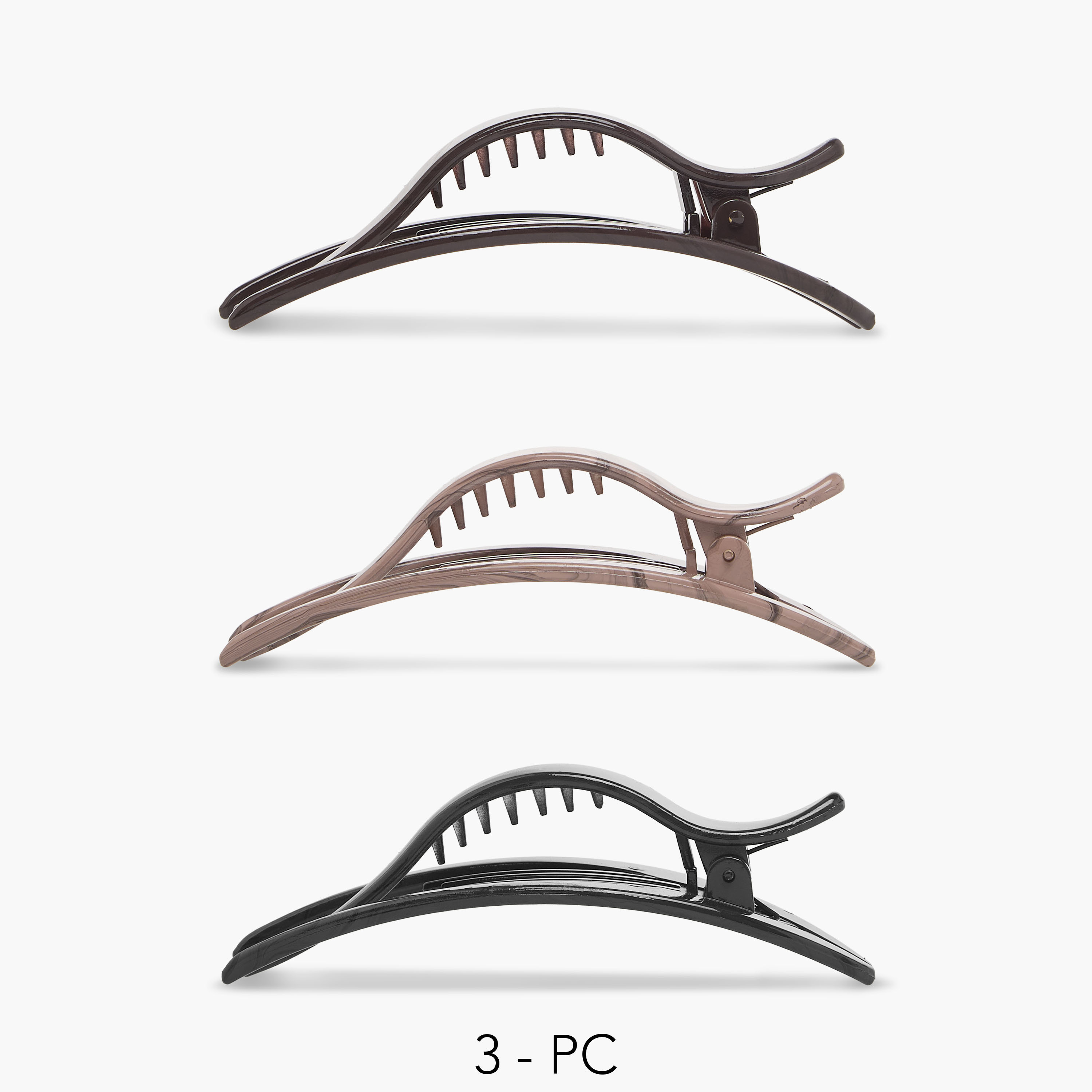 طقم مشابك شعر منحنية بطبعات متنوعة من 3 قطع-women-hairaccessories-clamps-image-1