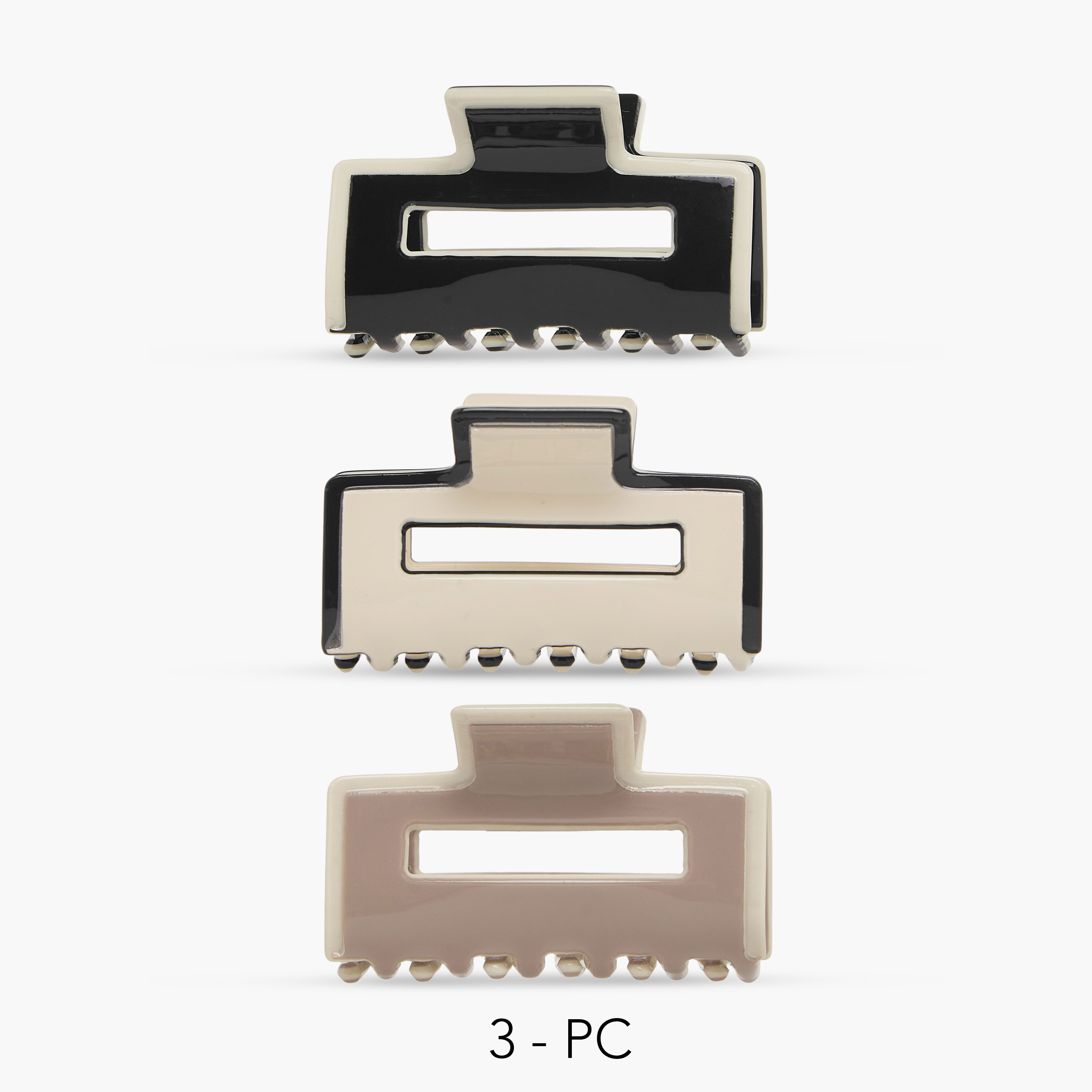 Pack of 3 Rectangular Hair Clamps-women-hairaccessories-clamps-image-1