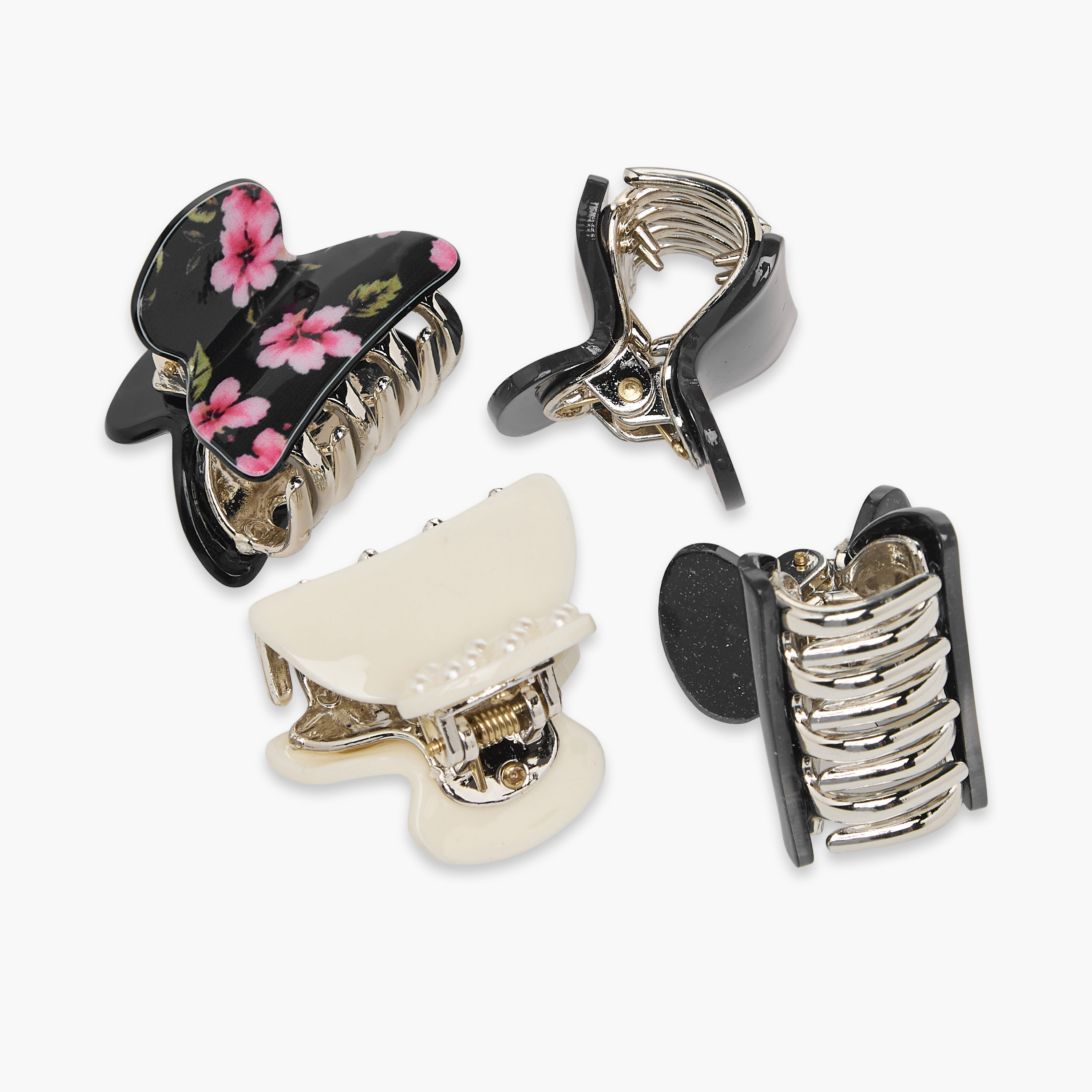 طقم مشابك شعر منحنية بطبعات متنوعة من 4 قطع-women-hairaccessories-clamps-image-7