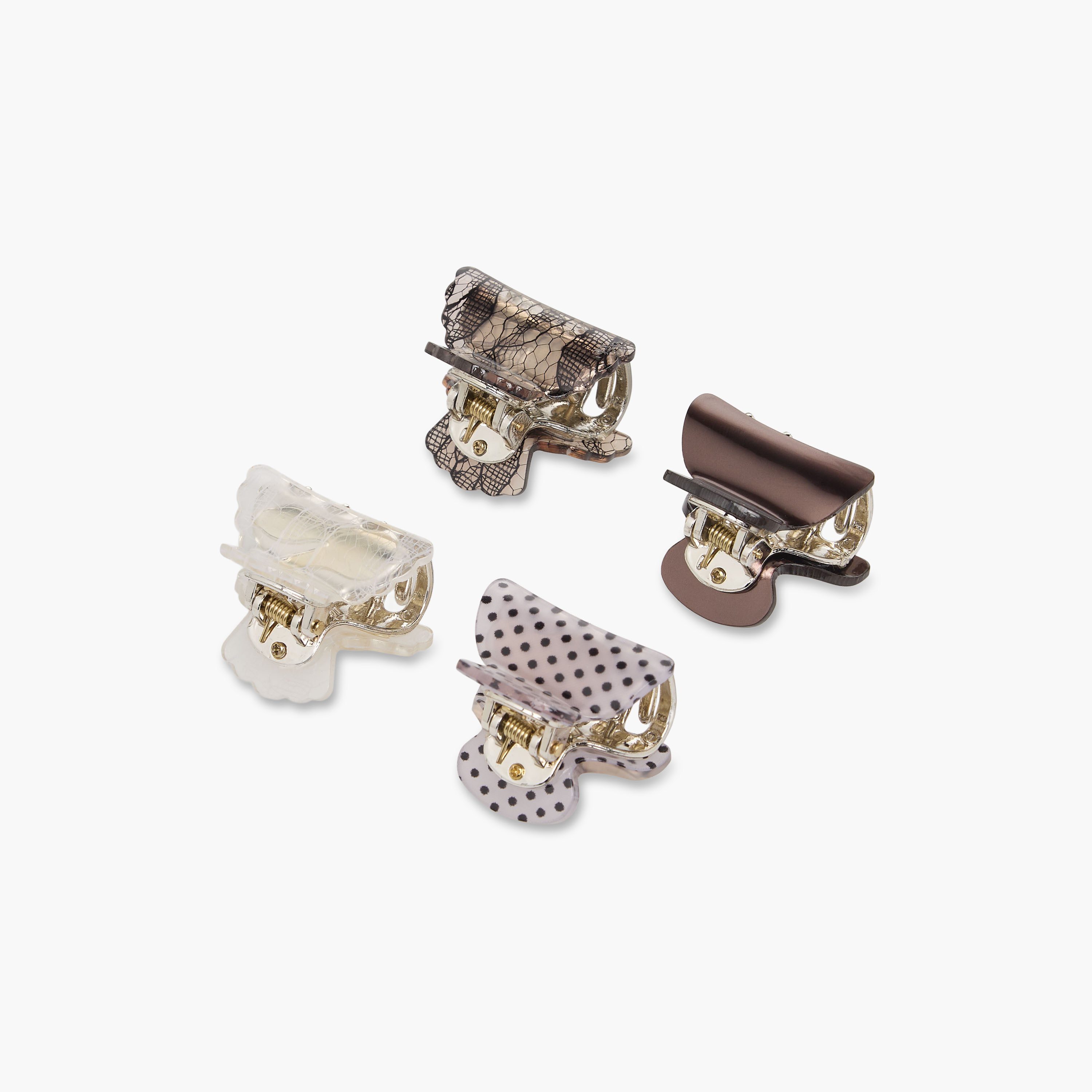Pack of 4 Curved Hair Clamps with Assorted Print-women-hairaccessories-clamps-image-6