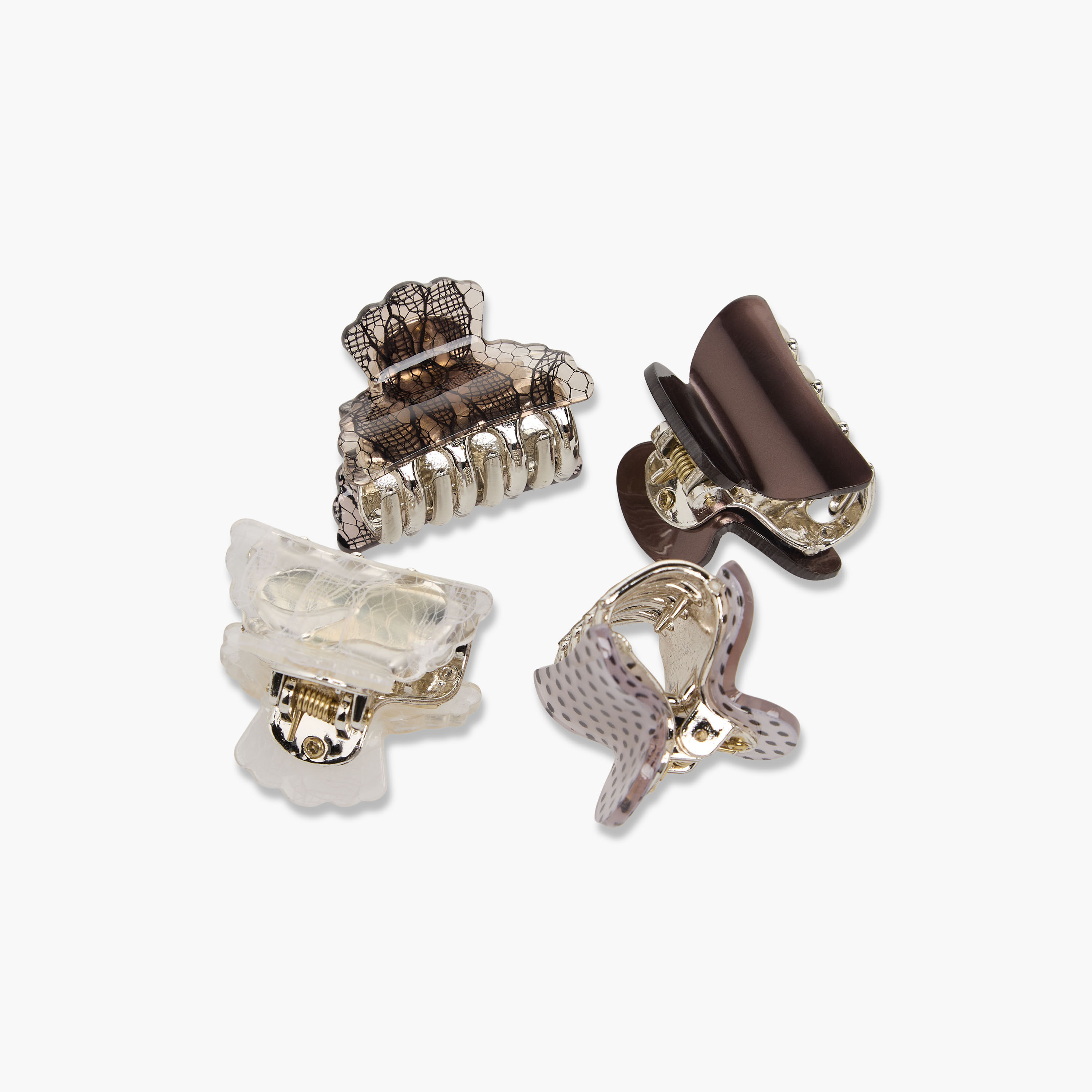 Pack of 4 Curved Hair Clamps with Assorted Print-women-hairaccessories-clamps-image-7
