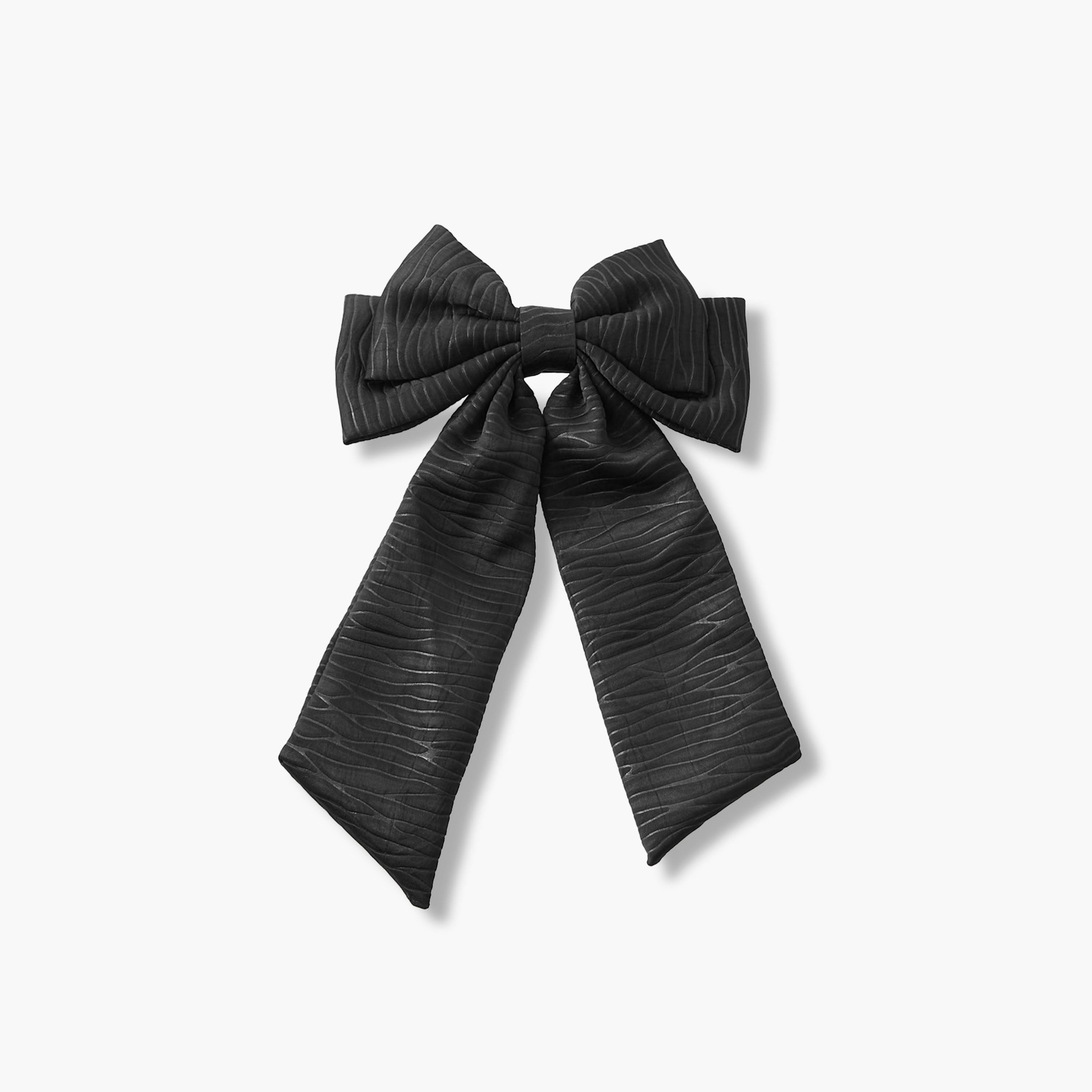 Bow Barrette Hair Clip with Textured Design-women-hairaccessories-clips-image-1