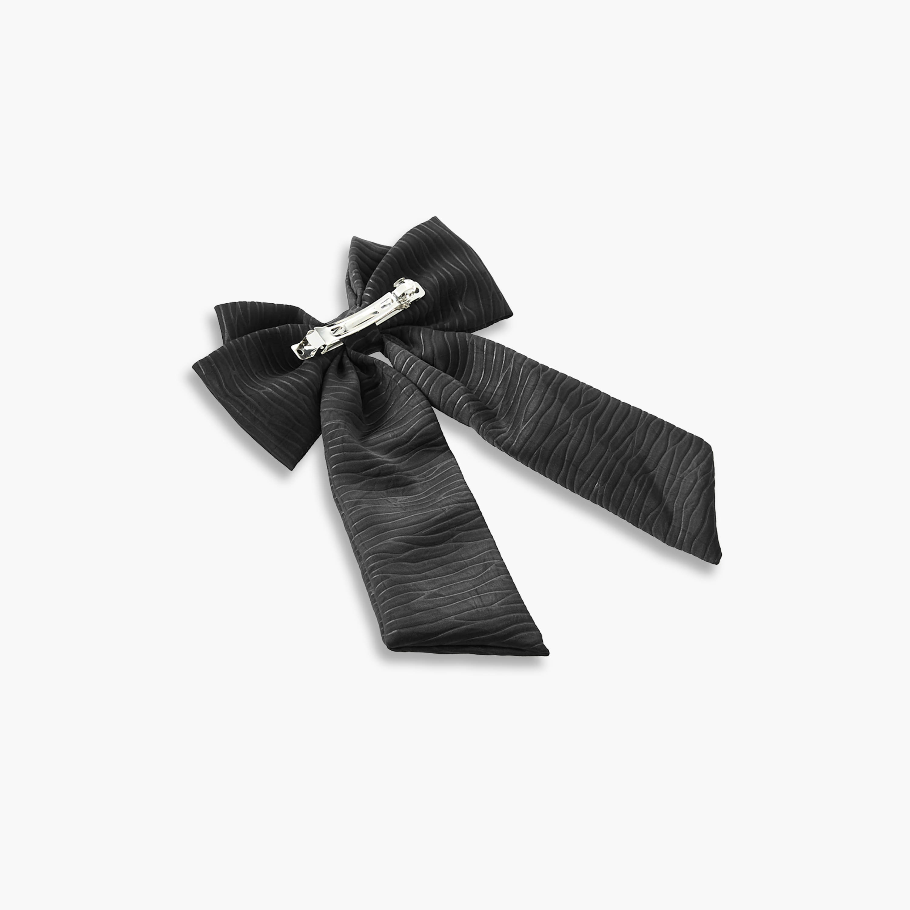 Bow Barrette Hair Clip with Textured Design-women-hairaccessories-clips-image-3
