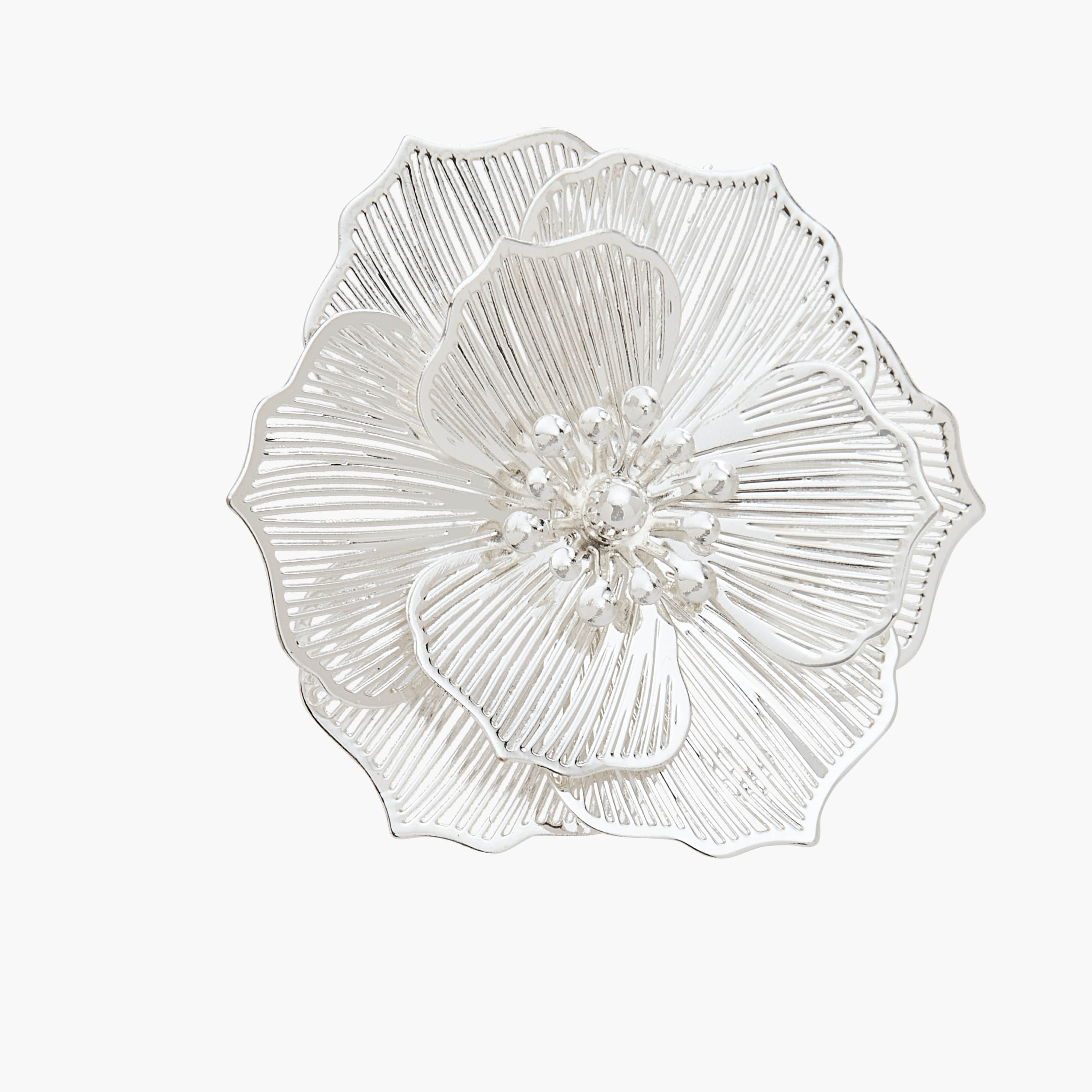 Gloo Silver Tone Floral Stud Earrings with Pushback Closure-women-watchesandjewellery-jewellery-earrings-image-3