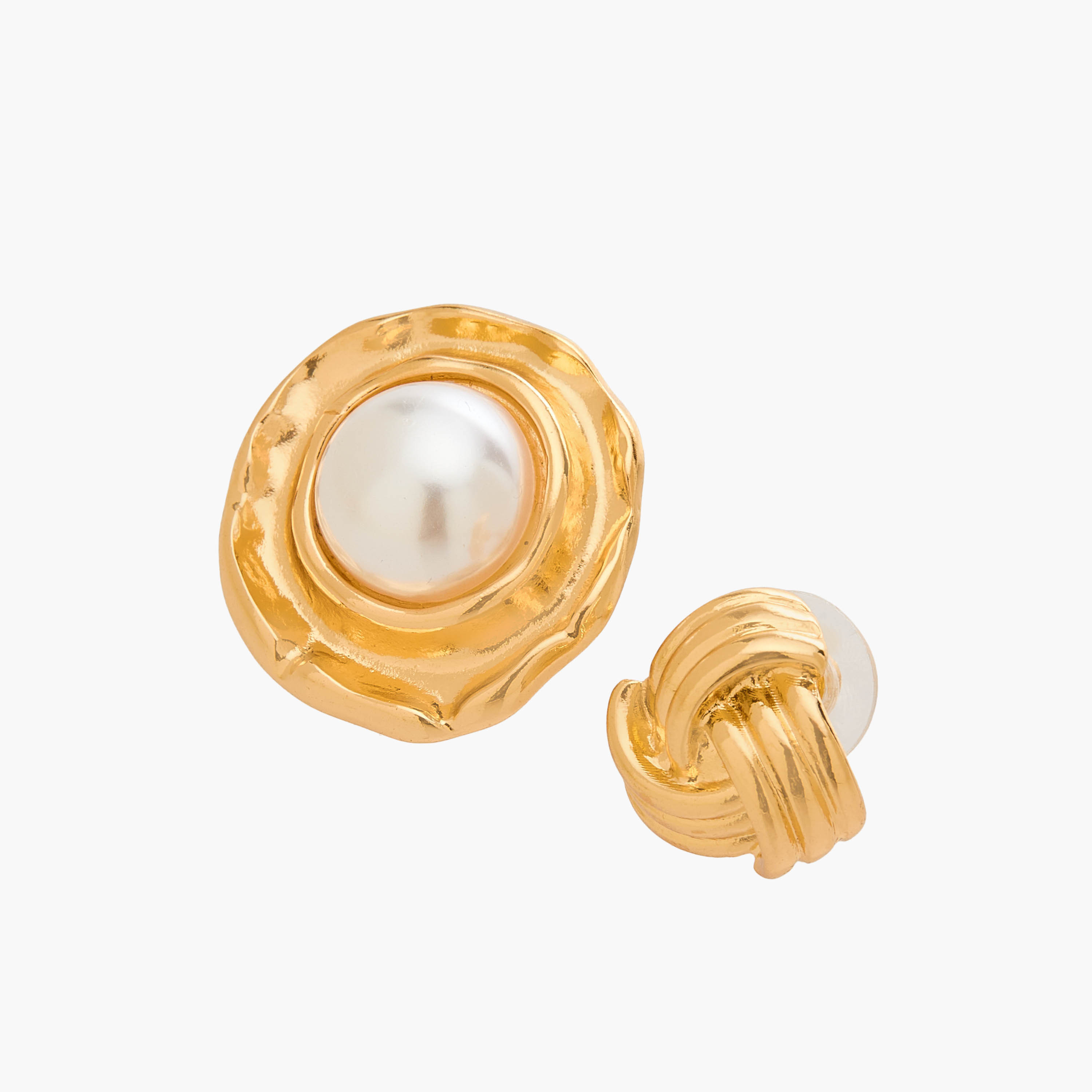 Gloo Pack of 2 Gold Tone Assorted Stud Earrings with Pushback Closure-women-watchesandjewellery-jewellery-earrings-image-4