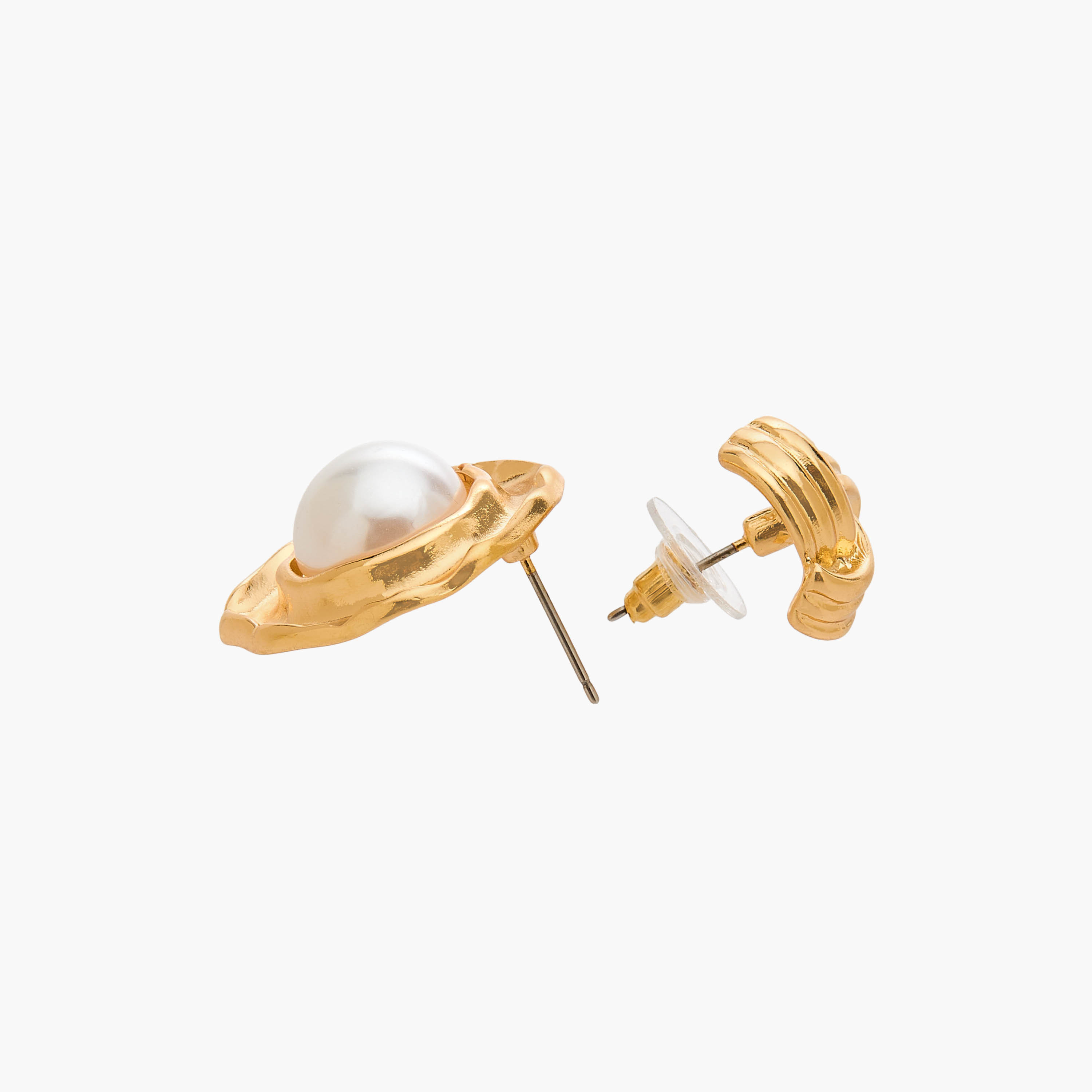 Gloo Pack of 2 Gold Tone Assorted Stud Earrings with Pushback Closure-women-watchesandjewellery-jewellery-earrings-image-5