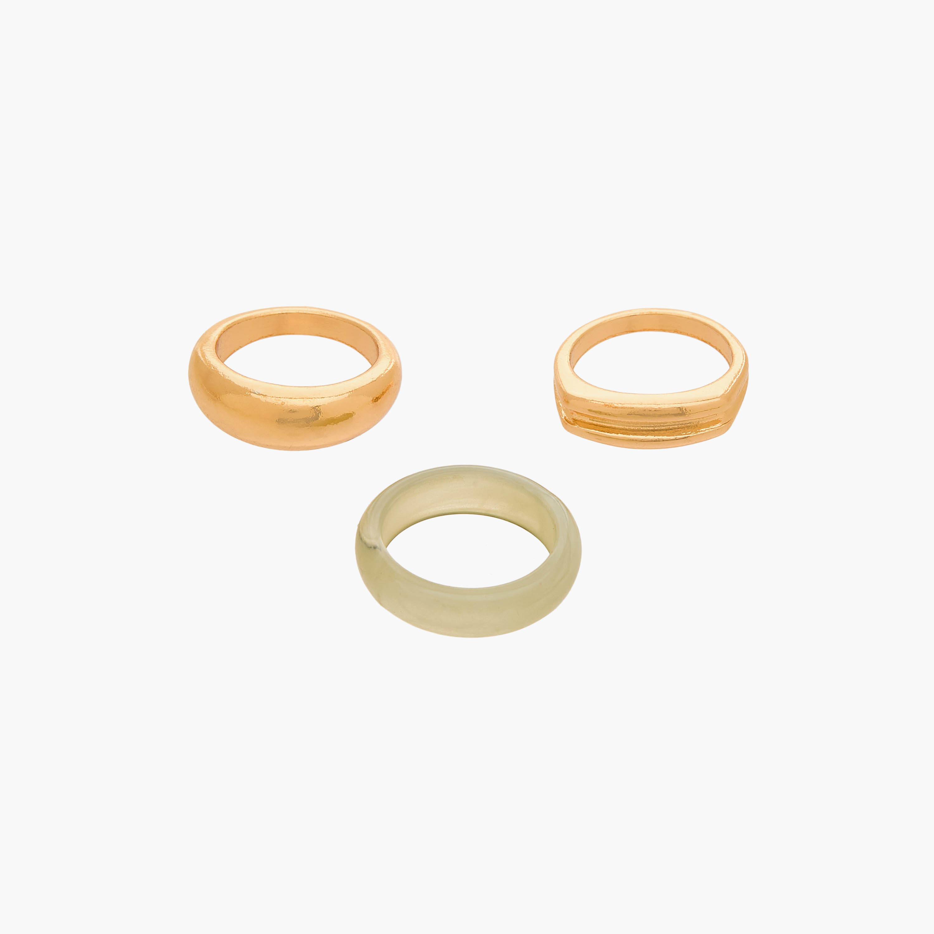 Set of 3 - Gloo Metallic Ring-women-watchesandjewellery-jewellery-rings-image-1