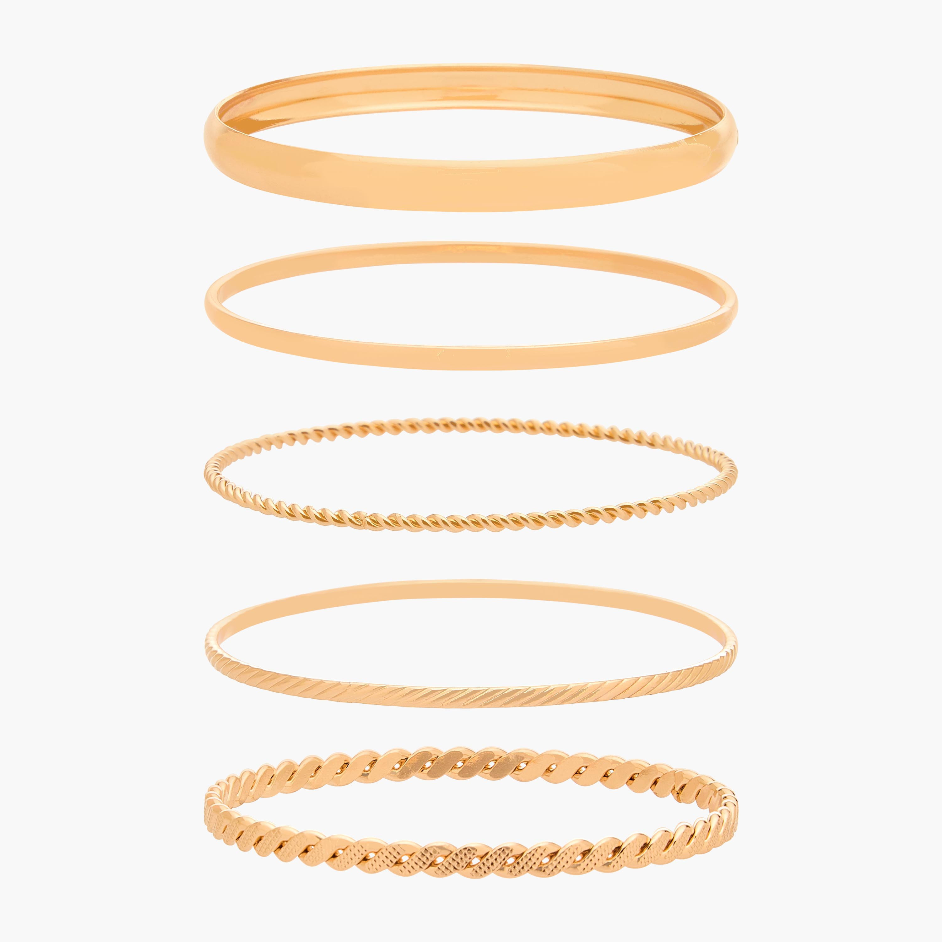 أساور متنوعة بلون ذهبي من جلو - عبوة 6 قطع-women-watchesandjewellery-jewellery-banglesandbracelets-image-1