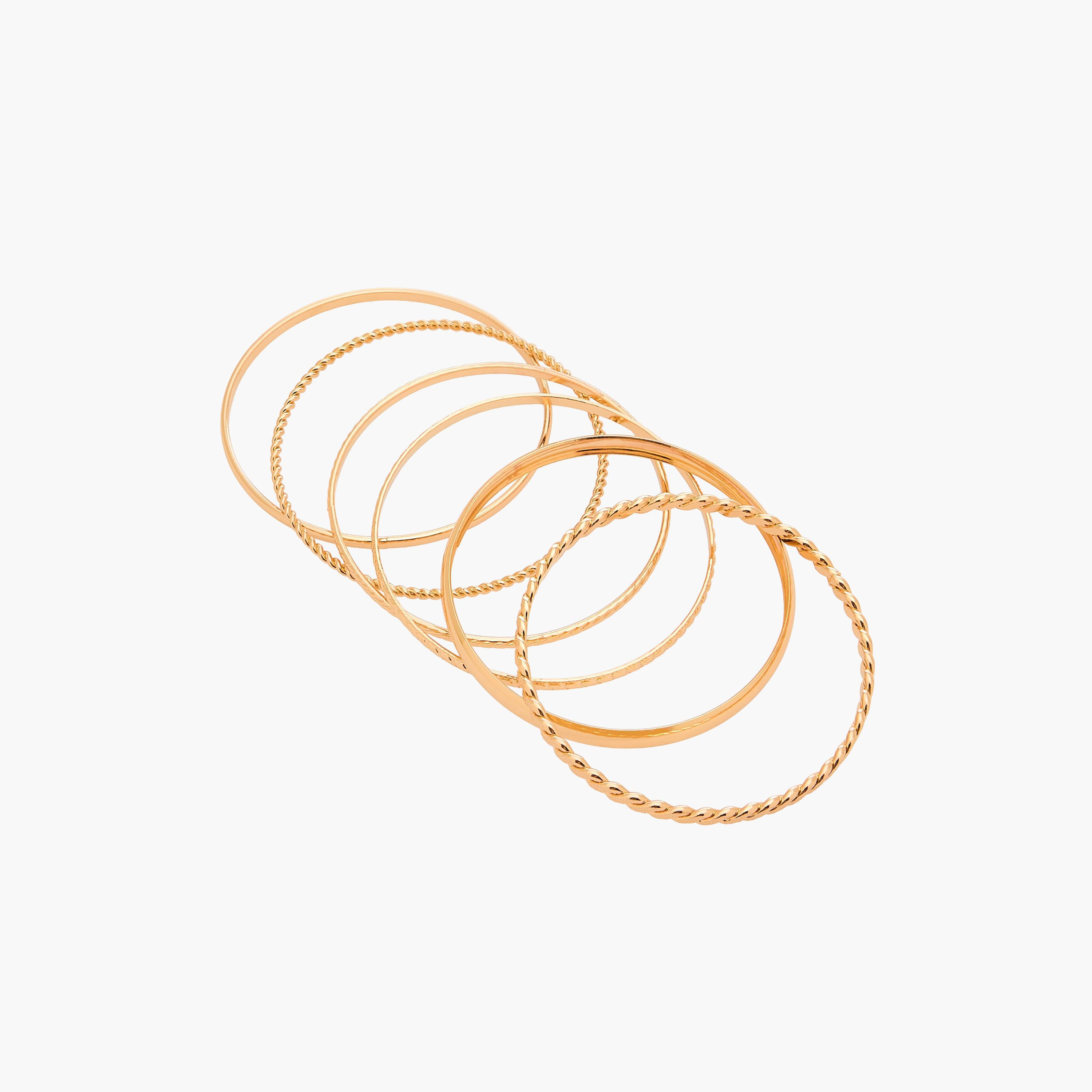 أساور متنوعة بلون ذهبي من جلو - عبوة 6 قطع-women-watchesandjewellery-jewellery-banglesandbracelets-image-8