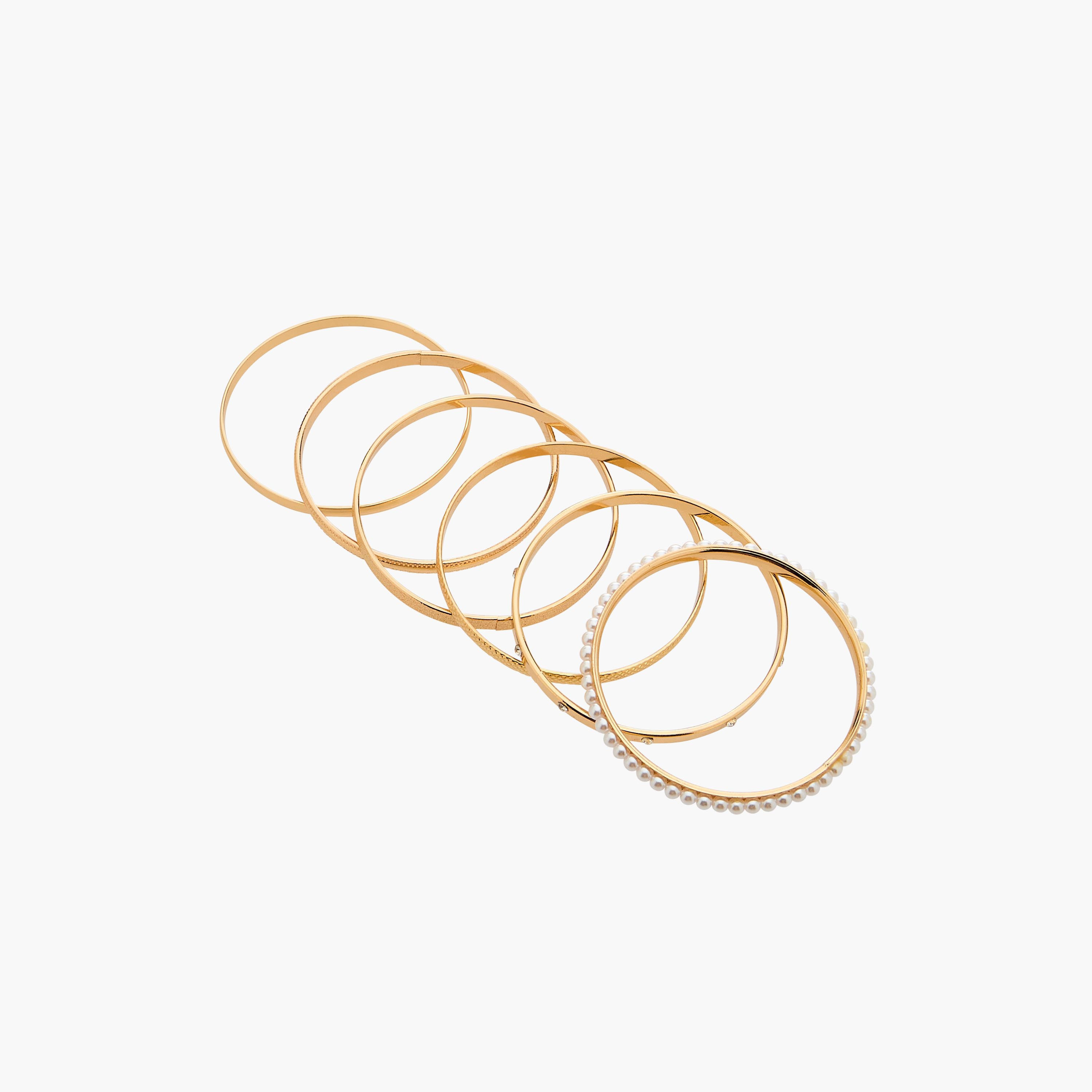 أساور ميتاليك بارزة الملمس من جلو - عبوة 6 قطع-women-watchesandjewellery-jewellery-banglesandbracelets-image-8