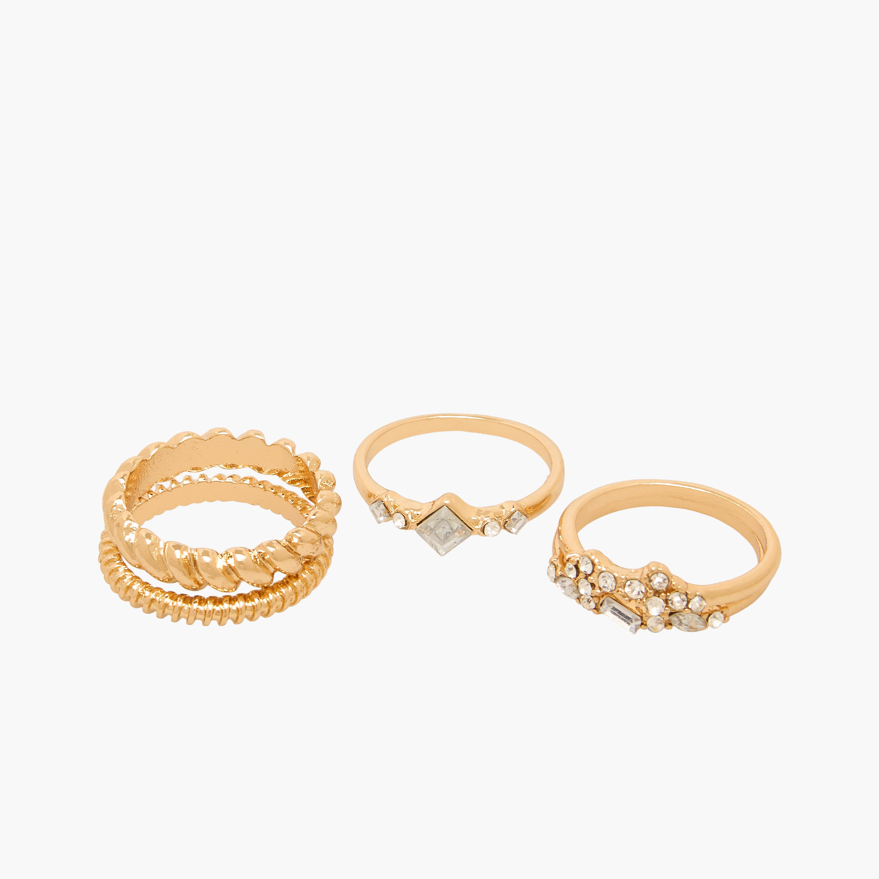 Set of 8 - Gloo Assorted Gold Tone Ring-women-watchesandjewellery-jewellery-rings-image-2