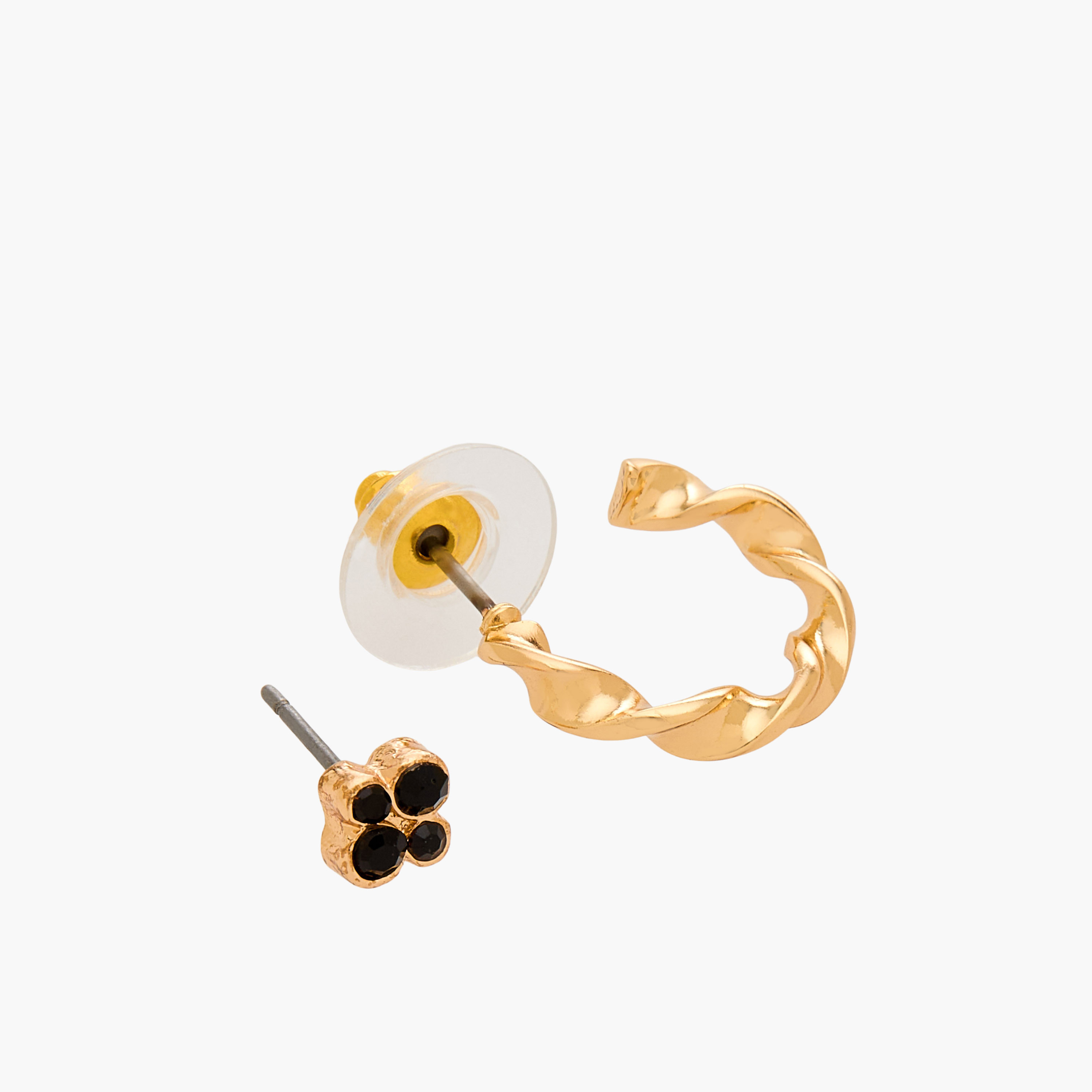 Gloo Pack of 9 Gold Tone Assorted Earrings with Pushback Closure-women-watchesandjewellery-jewellery-earrings-image-4
