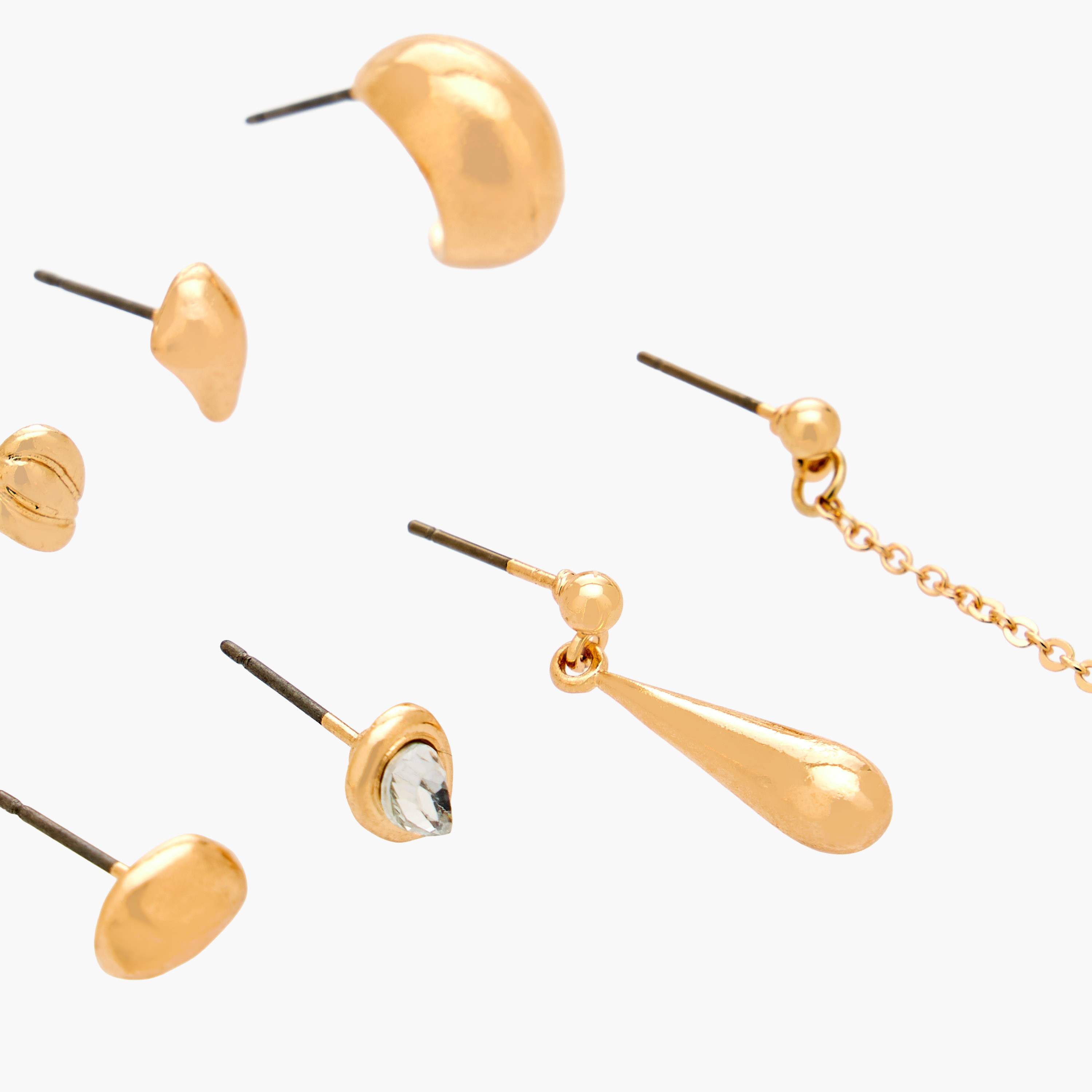 Gloo Pack of 9 Metallic Earrings with Pushback Closure-women-watchesandjewellery-jewellery-earrings-image-3