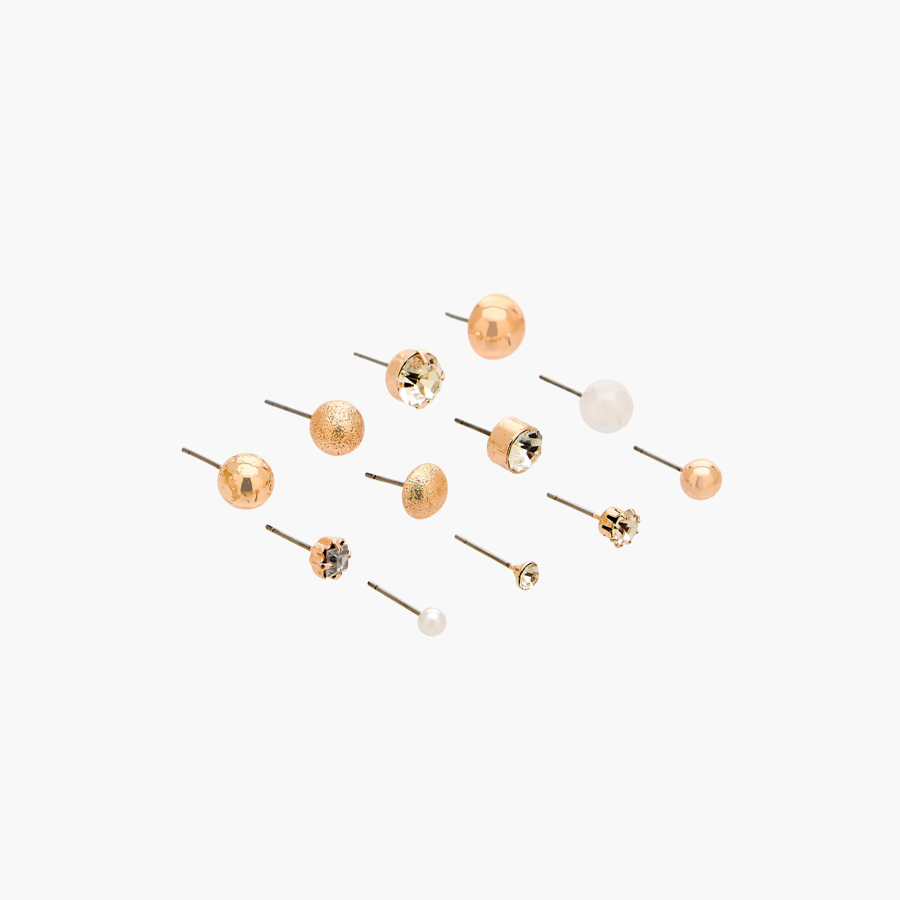 Gloo Pack of 12 Metallic Stud Earrings with Pushback Closure-women-watchesandjewellery-jewellery-earrings-image-2