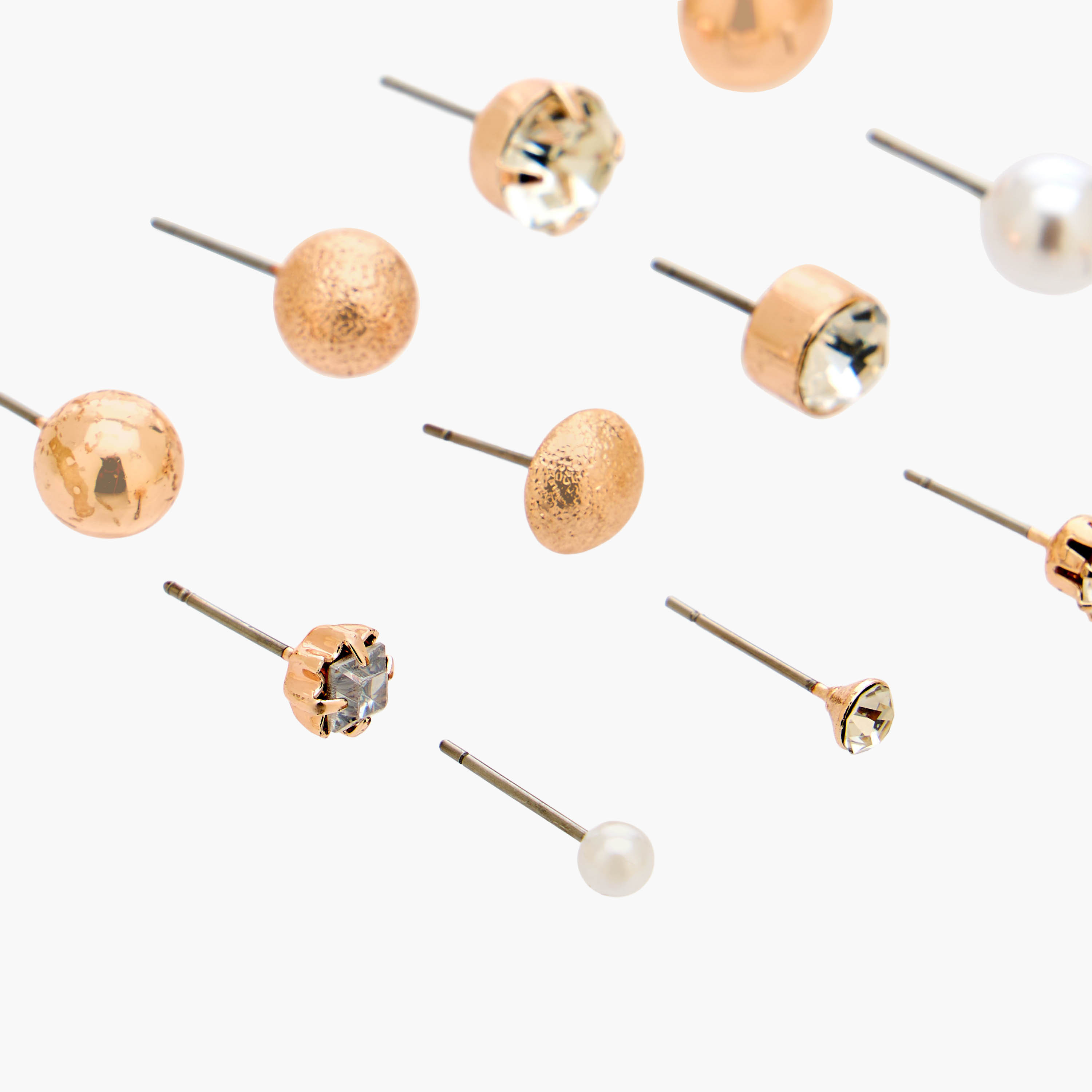 Gloo Pack of 12 Metallic Stud Earrings with Pushback Closure-women-watchesandjewellery-jewellery-earrings-image-3