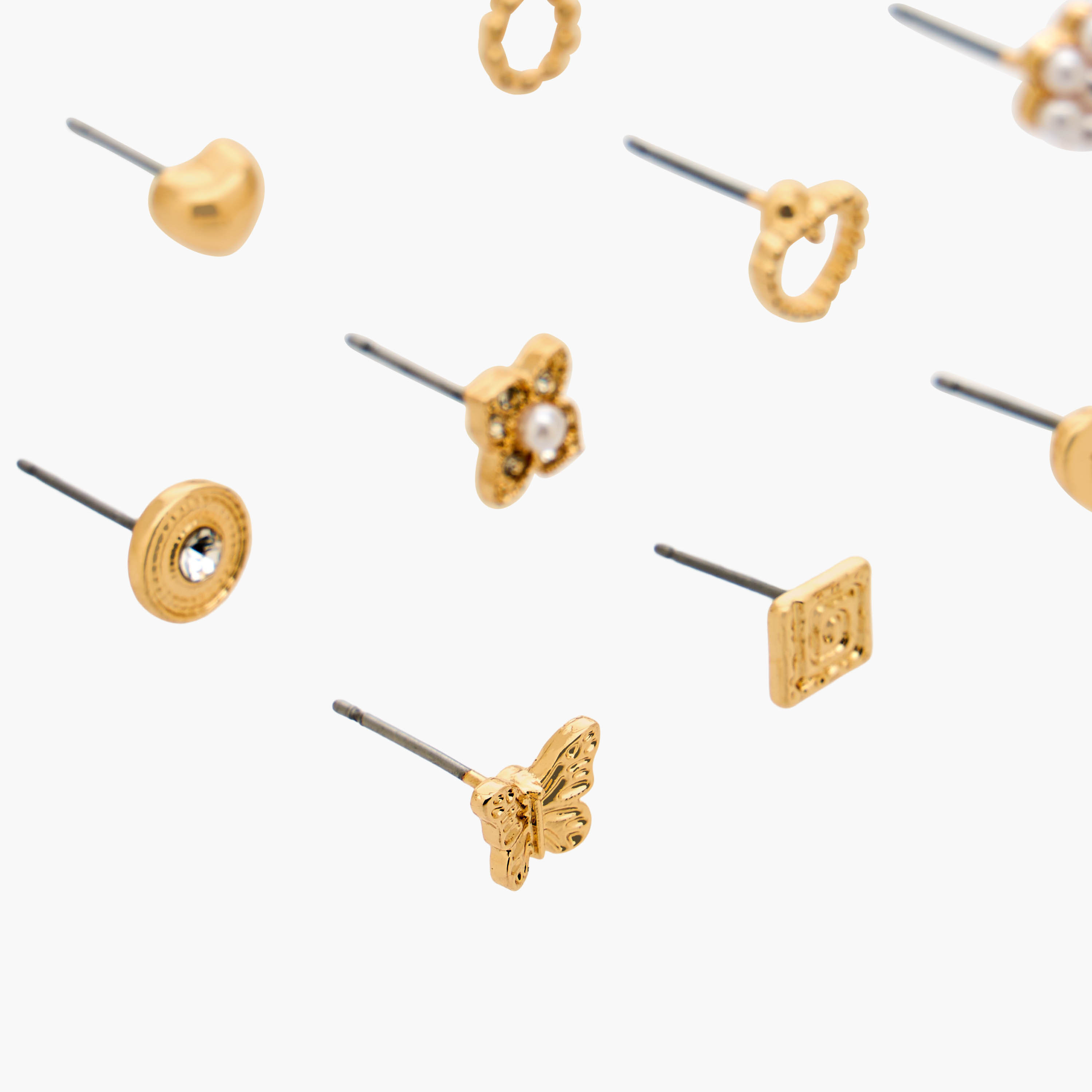 حلقان ستود معدنية بمكبس إغلاق من جلو - طقم 12 زوج-women-watchesandjewellery-jewellery-earrings-image-3